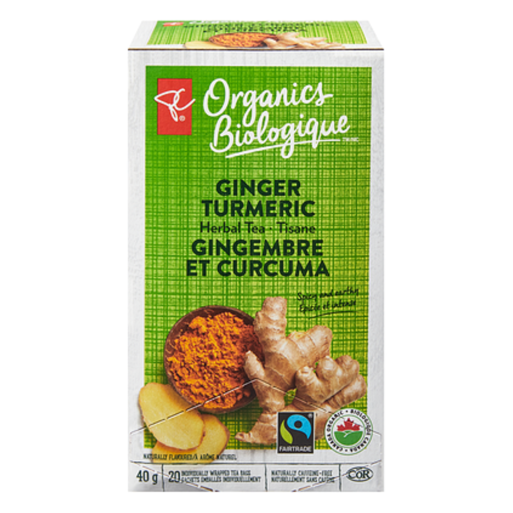PC Organics Ginger Turmeric Herbal Tea