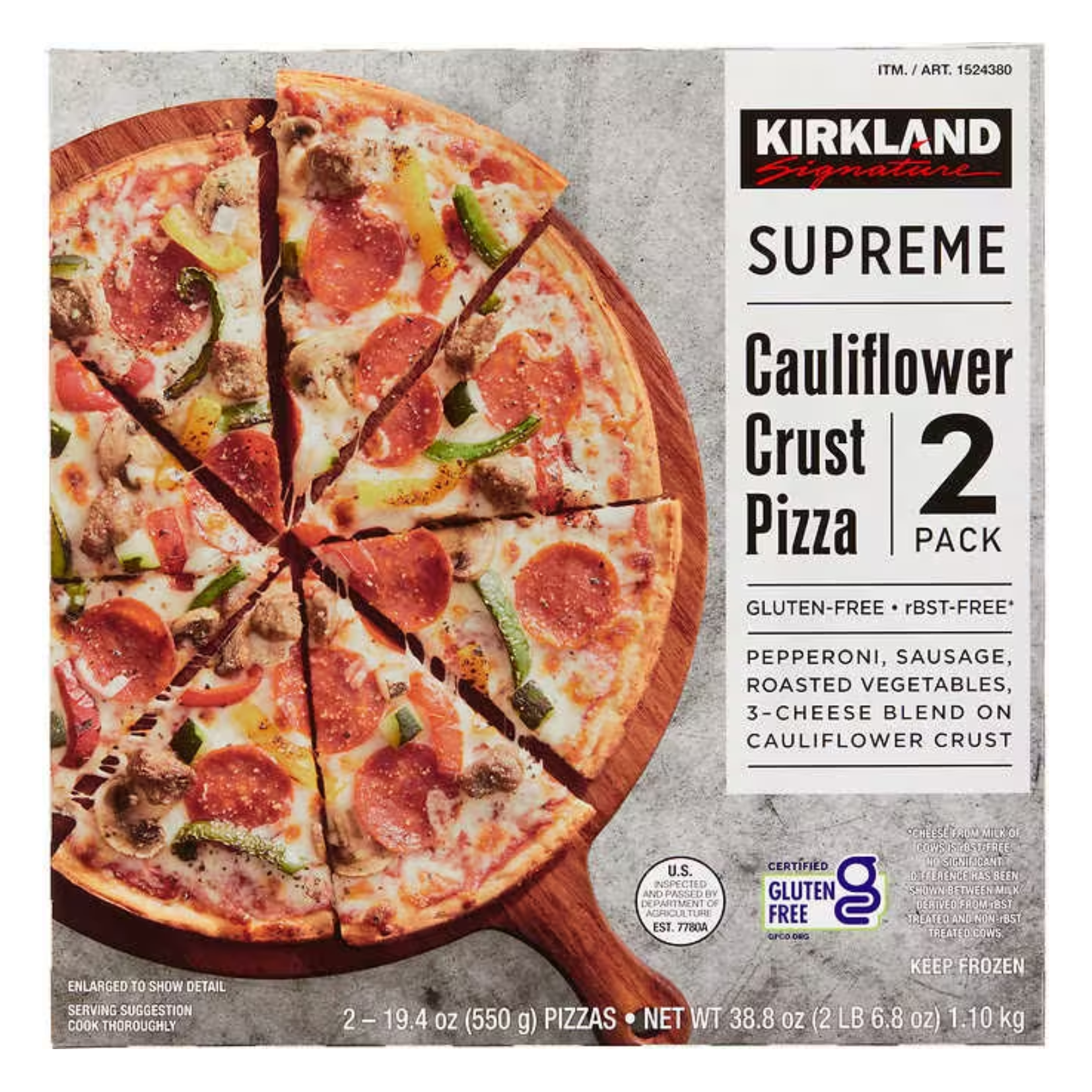 Kirkland Signature Cauliflower Crust Pizza 550g x 2
