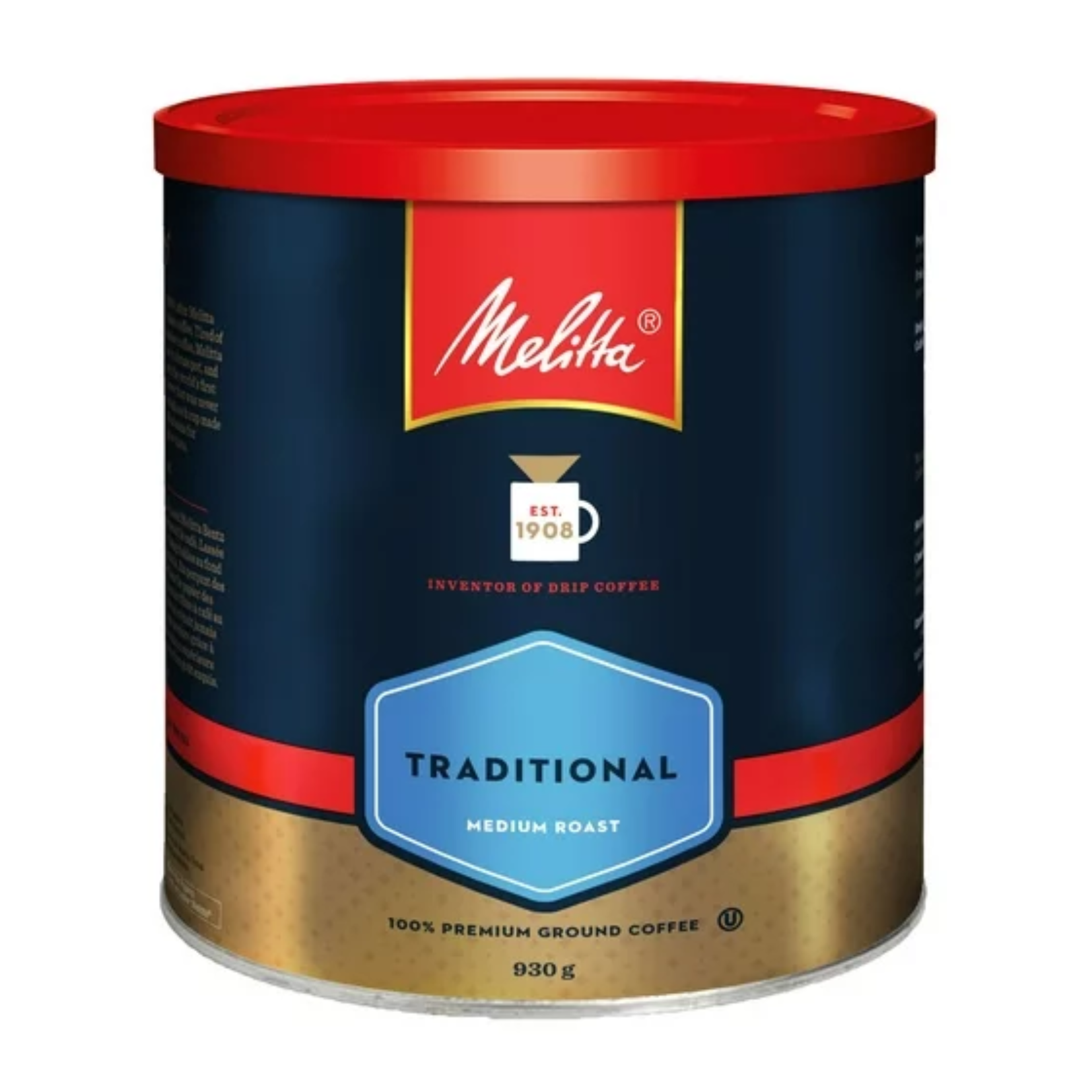 Melitta Traditional Medium Roast & Ground Coffee 930g