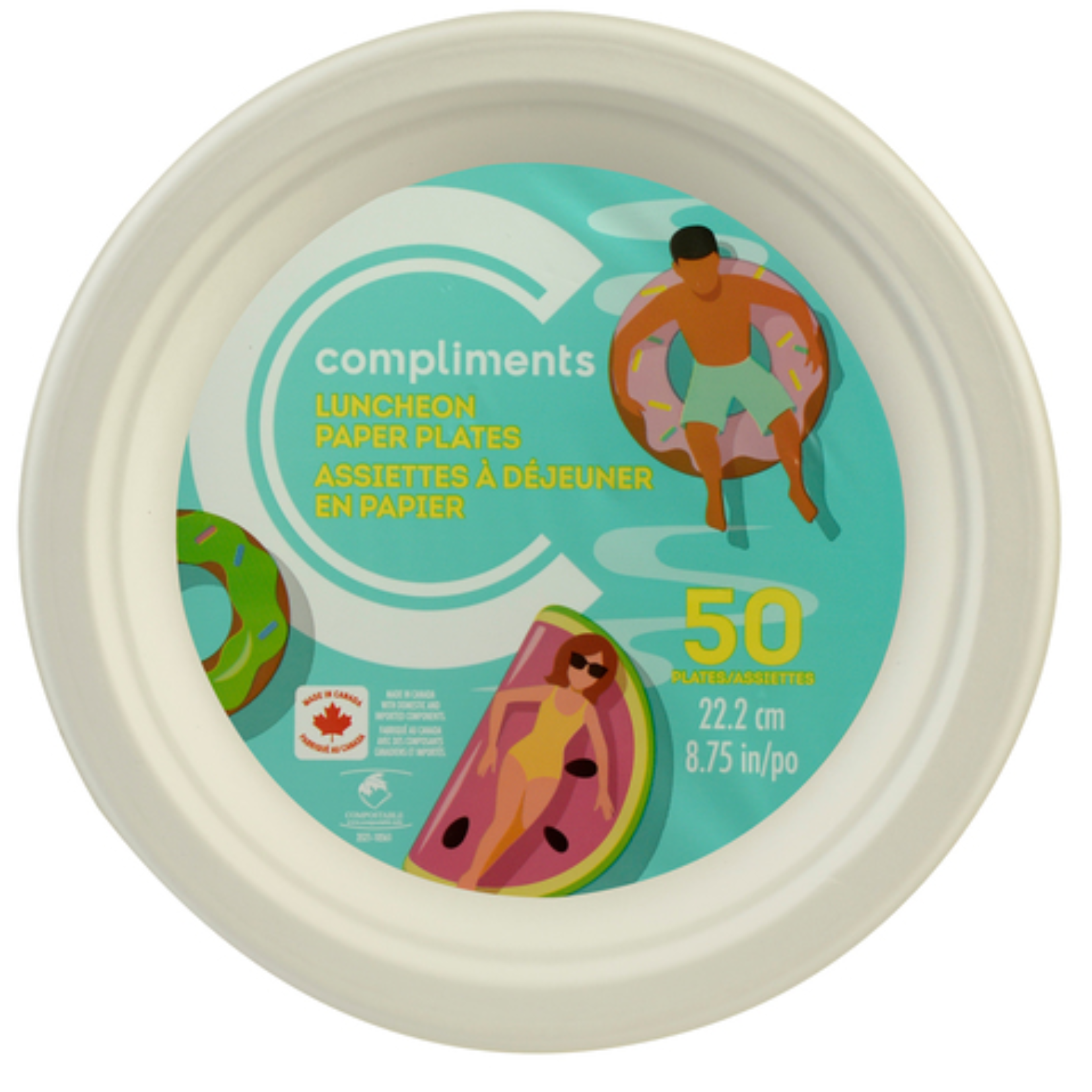 Compliments Paper Lunch Plates 8.75" 50ct