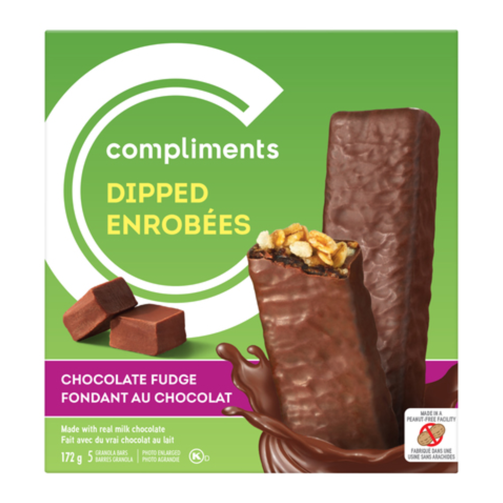 Compliments Chocolate Fudge Dipped Granola Bar 34g x 5