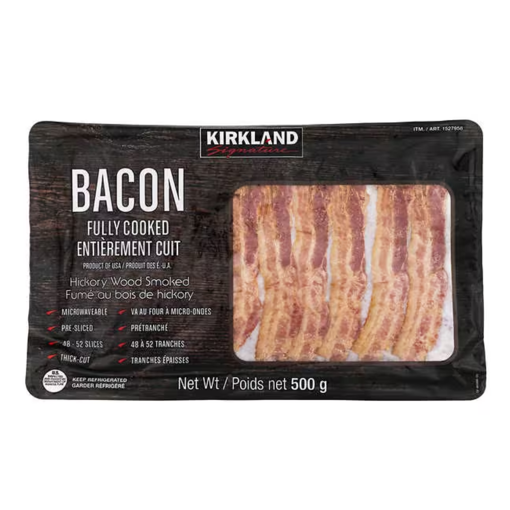Kirkland Hormel Hickory Wood Smoked Fully Cooked Bacon 500g