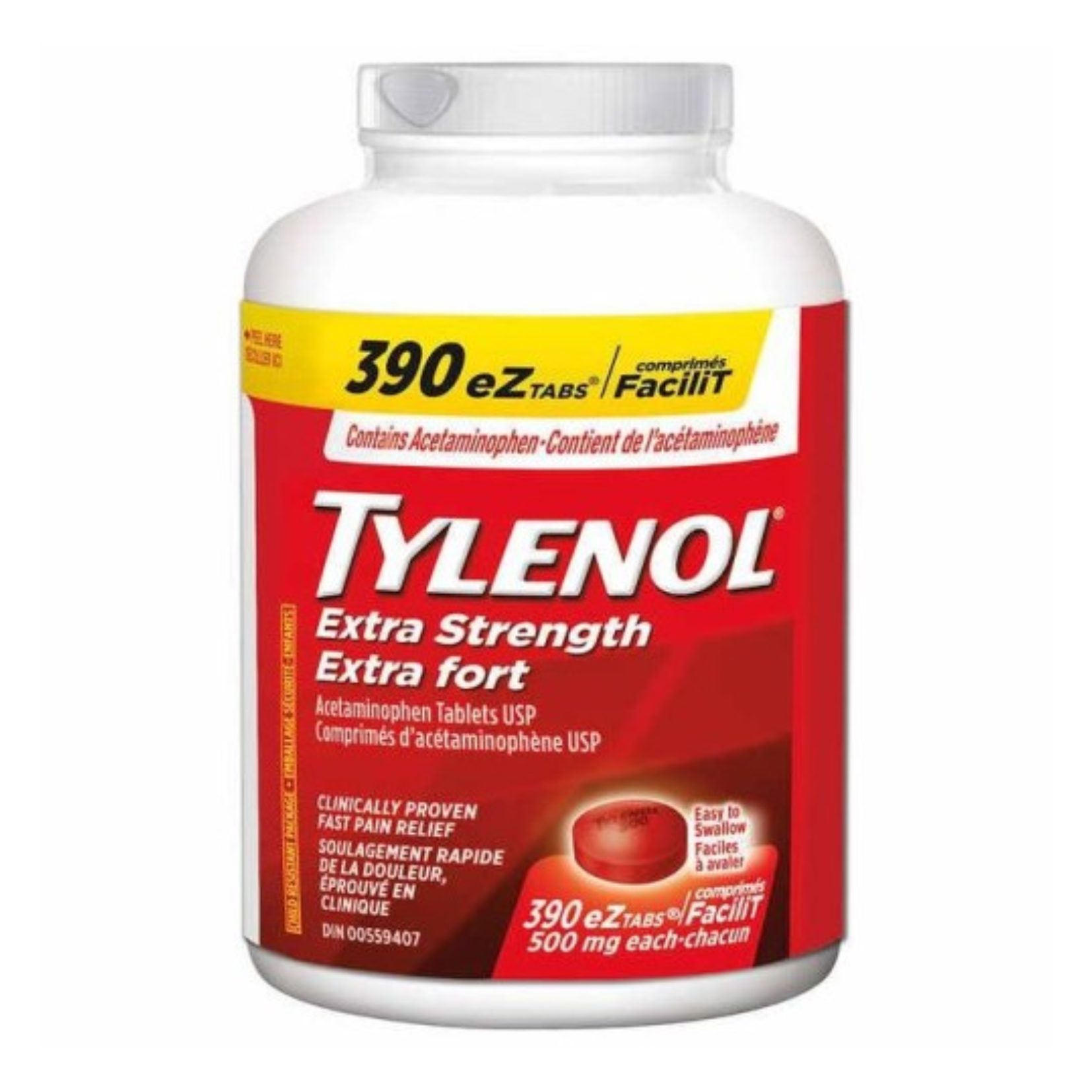 Tylenol Extra Strength Ez Tablets 500mg x 390