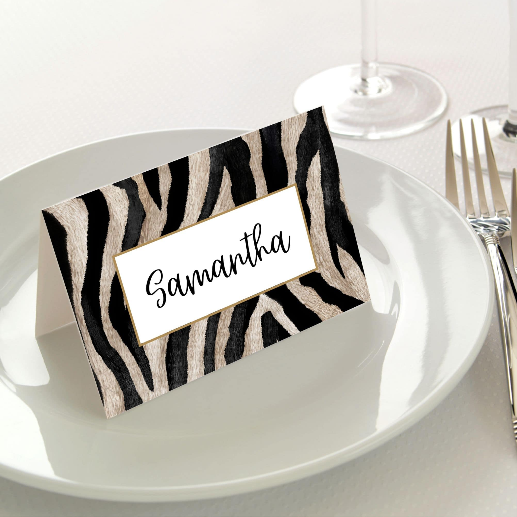 Manor Road Zebra Place Cards 45ct