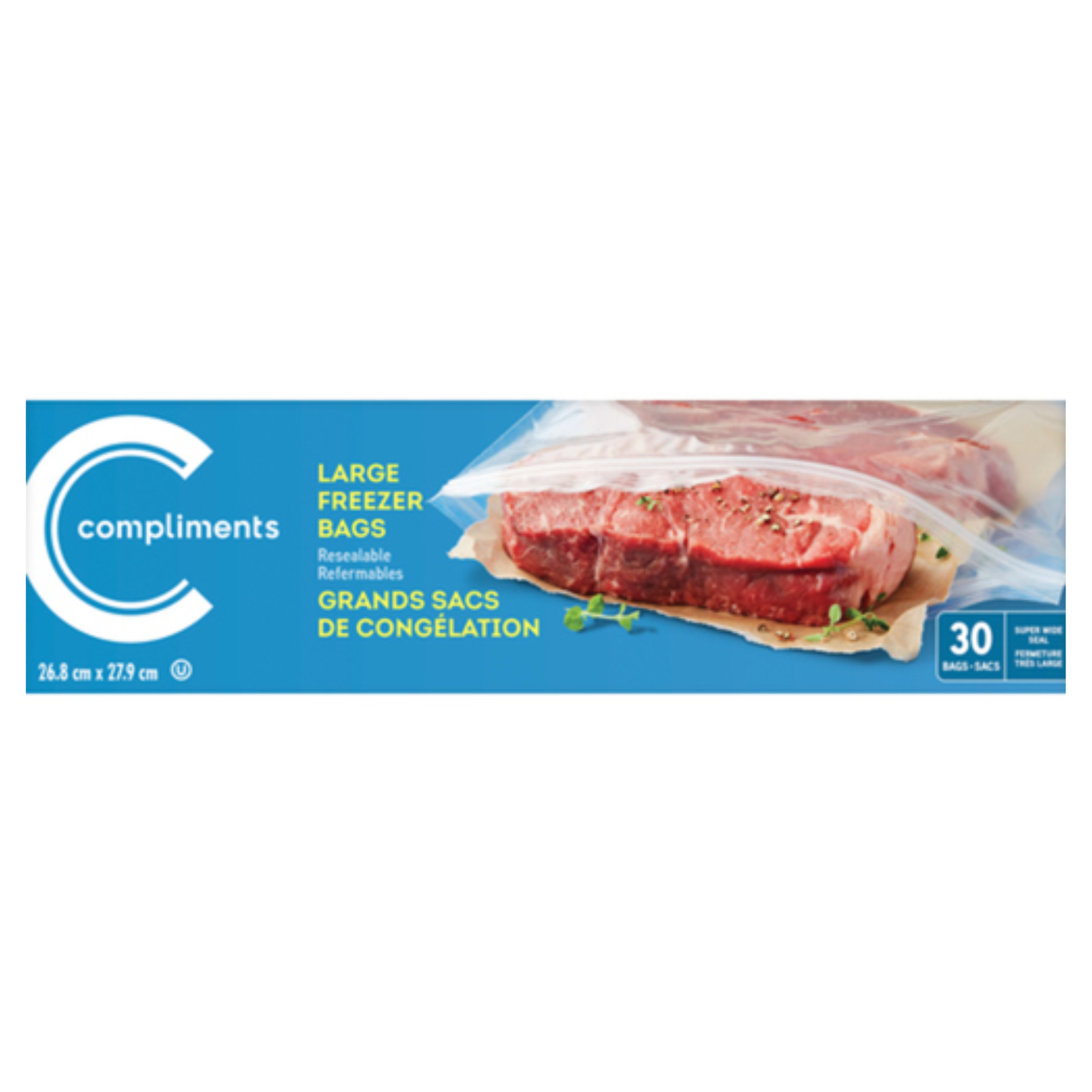 Compliments Large Freezer Bags 30ct