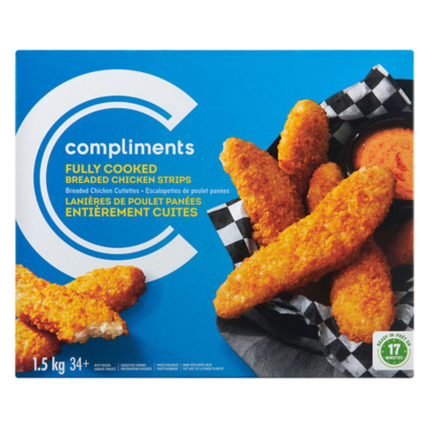 Compliments Fully Cooked Chicken Strips 1.5kg