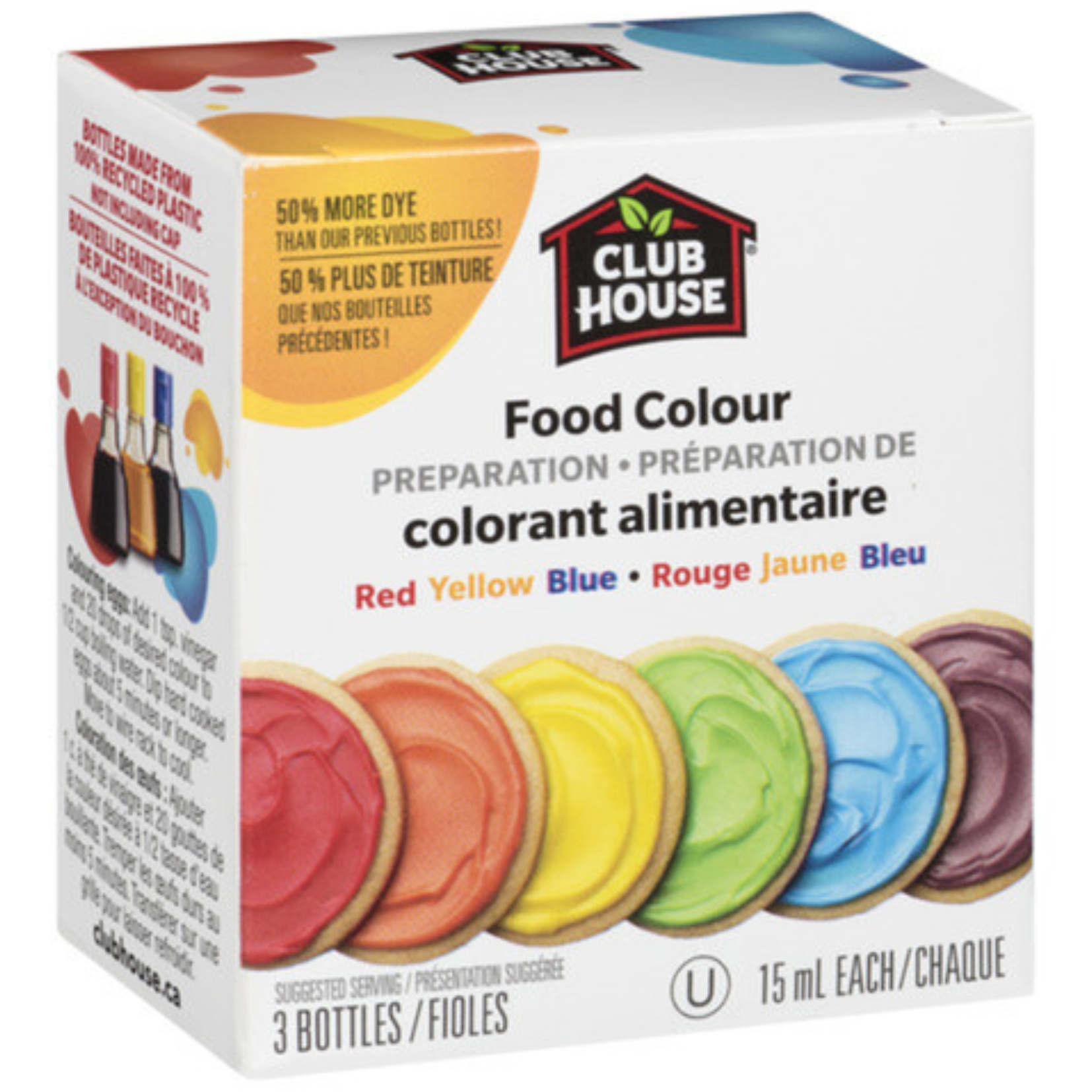 Club House Food Colour Preparation 15ml x 3