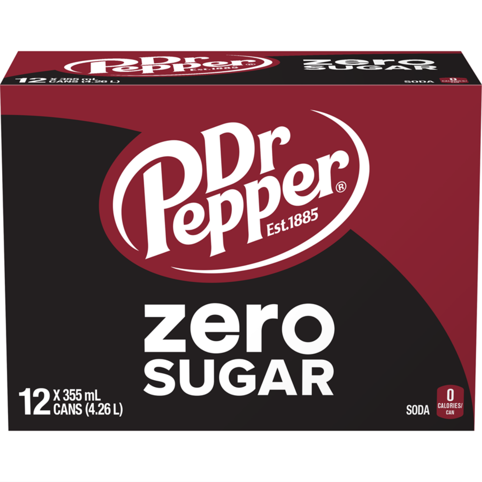 Dr Pepper Zero Sugar  355ml x 12