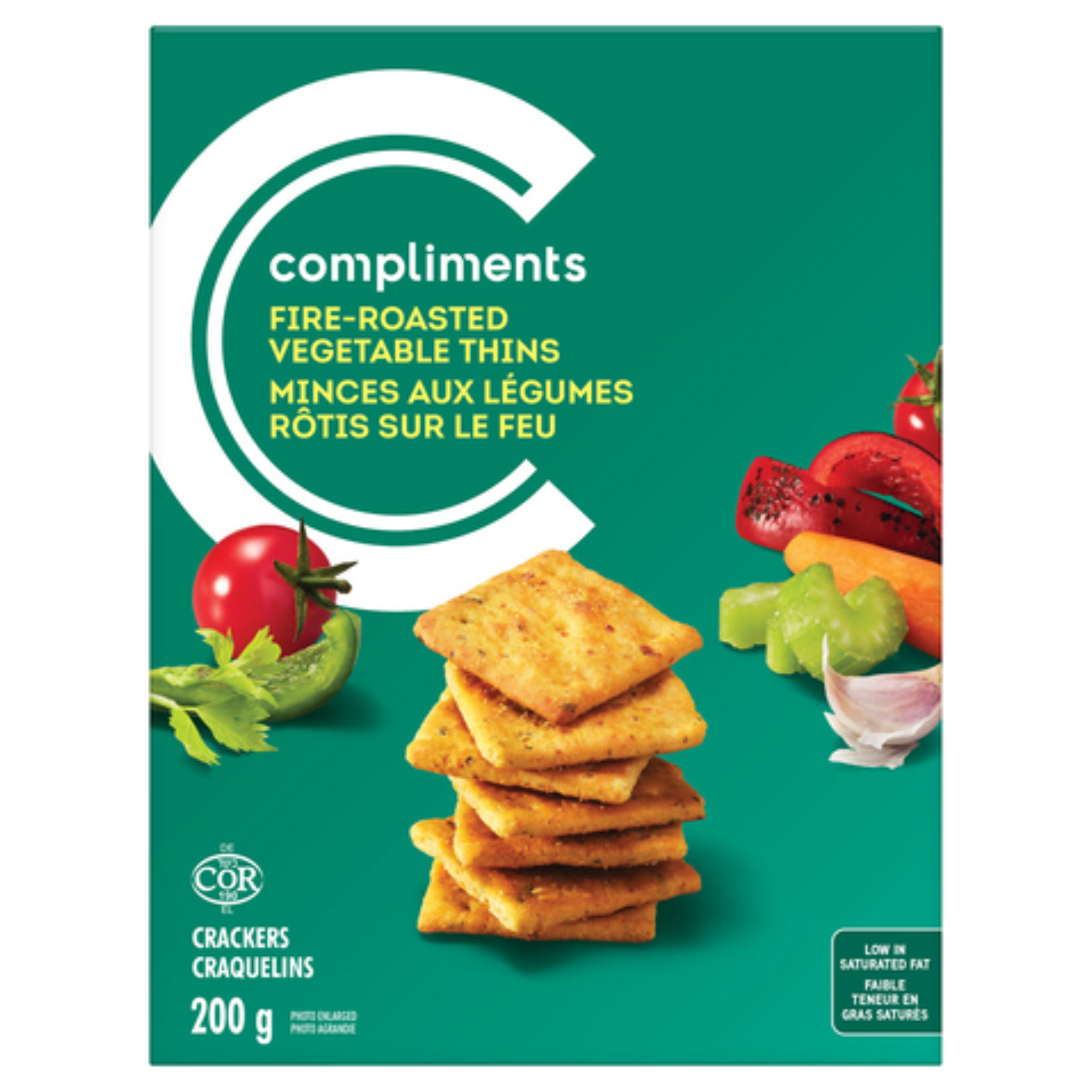 Compliments Fire Roasted Vegetable Thin Crackers 200g