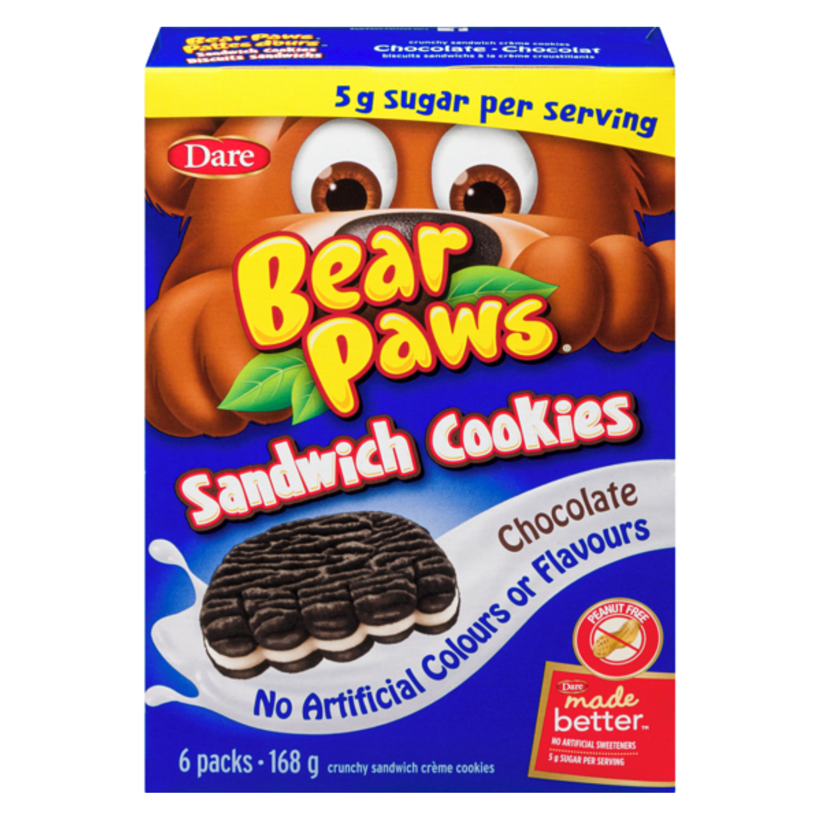 Dare Bear Paws Chocolate Sandwich Cookies 28g x 6