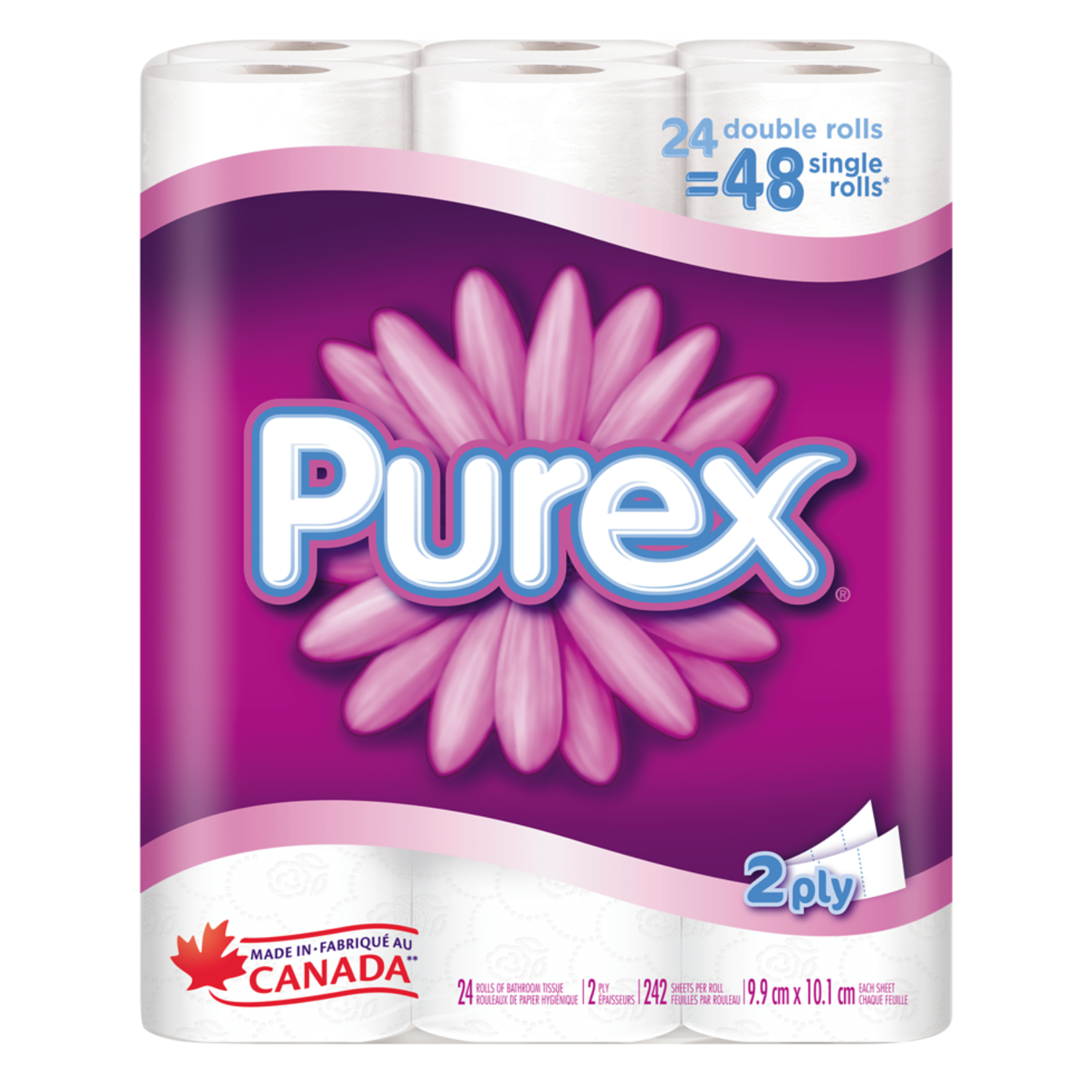 Purex 2 Ply Bathroom Tissue 24=48ct