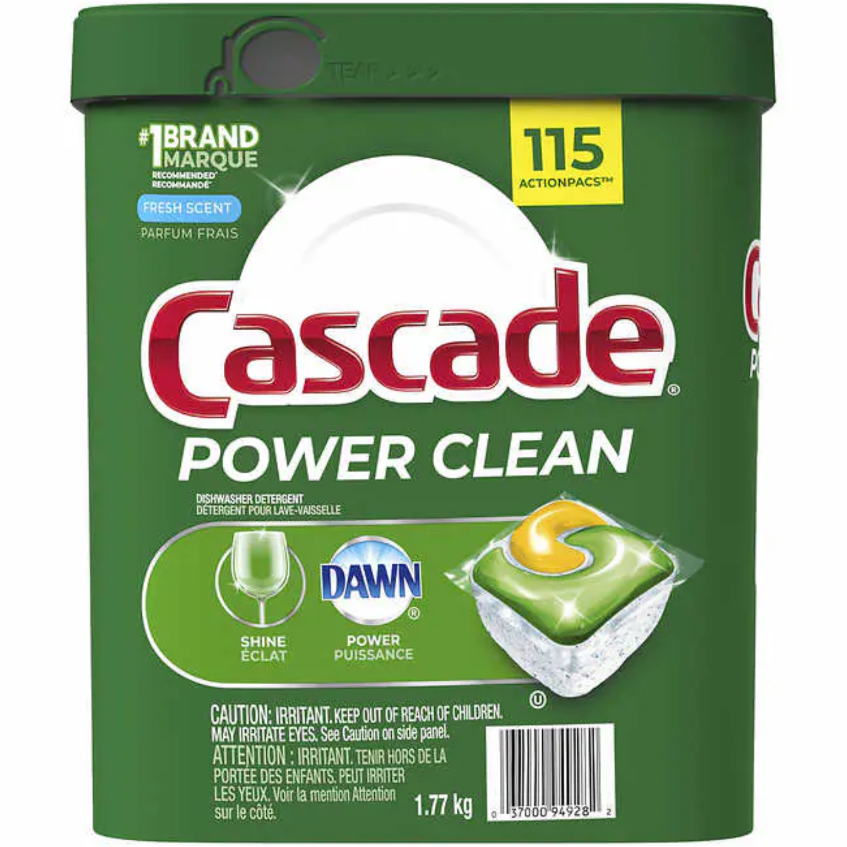 Cascade Power Clean Dishwasher Tabs 115ct