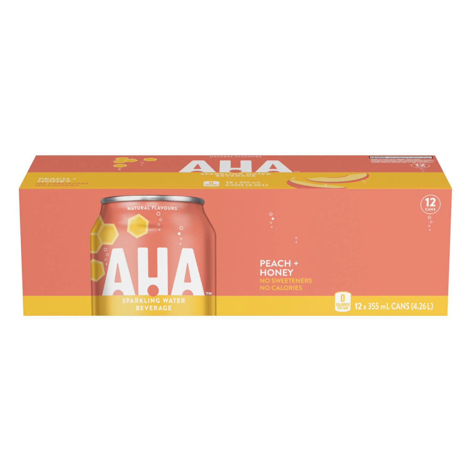 AHA Peach + Honey Sparkling Water 355ml x 12