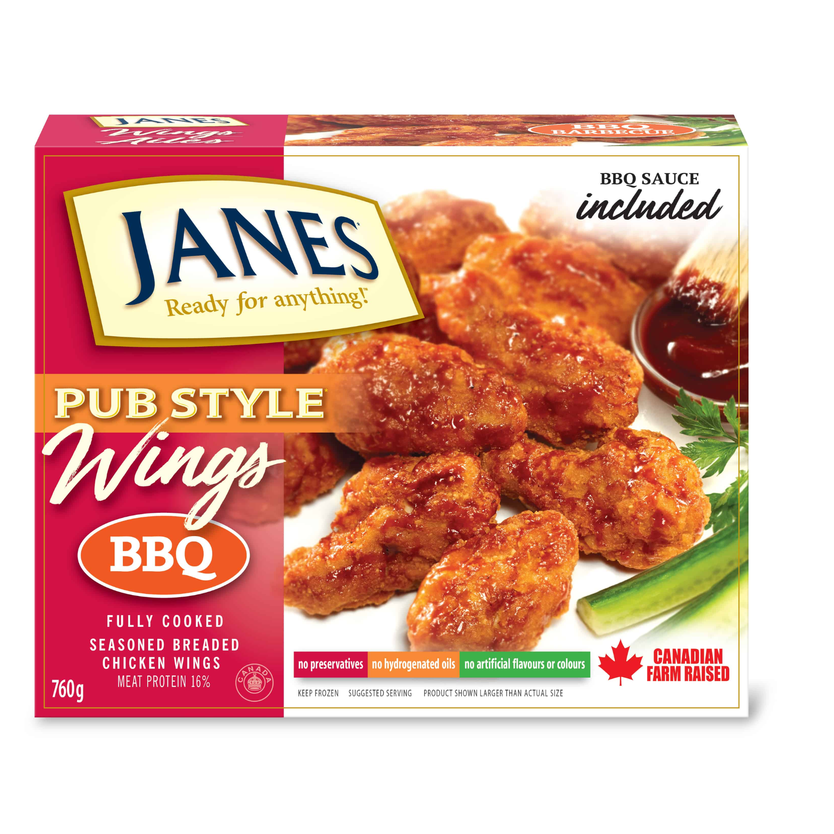 Janes Pub Style Smokey Hickory BBQ Chicken Wings 660g