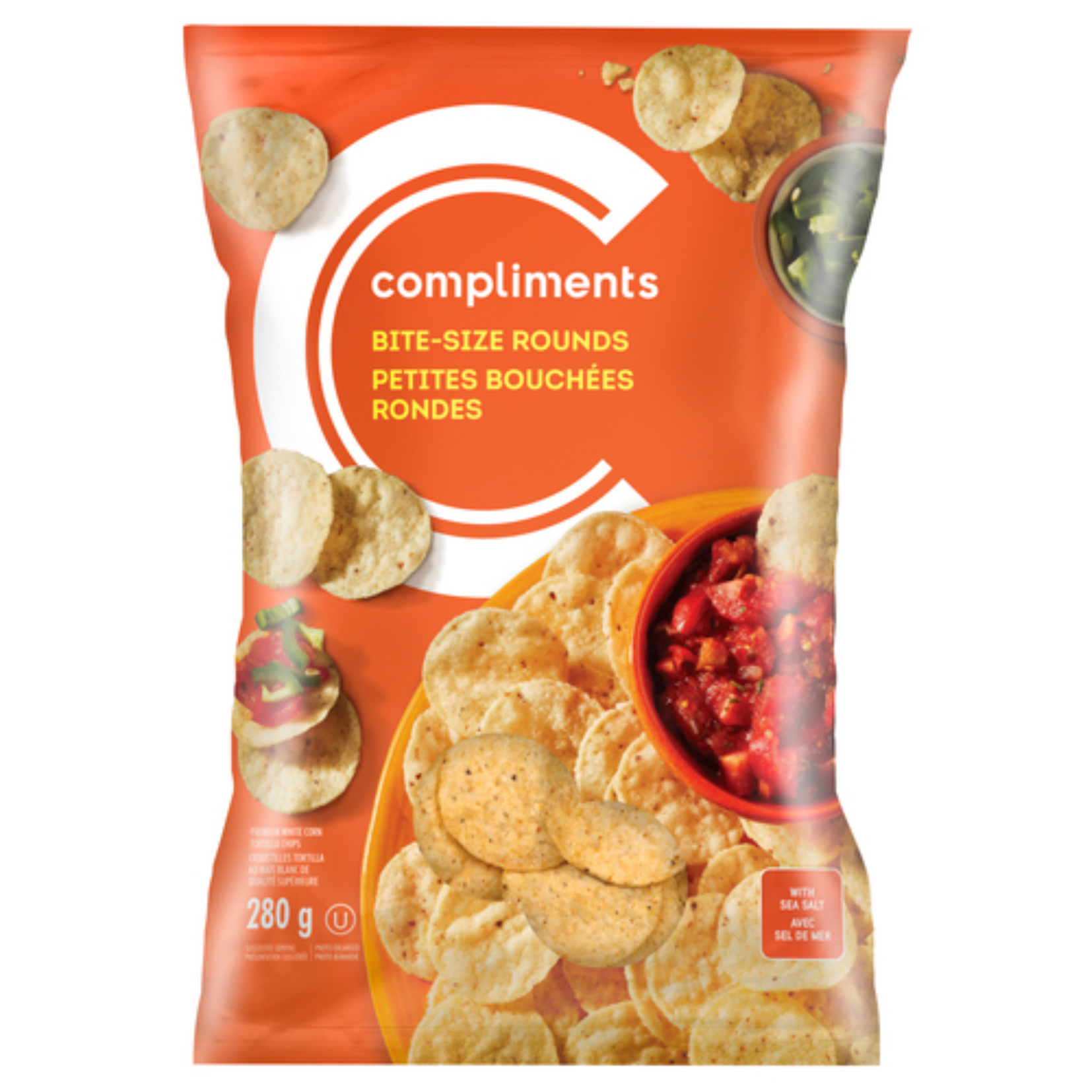 Compliments White Bite Size Round Tortilla Chips 280g