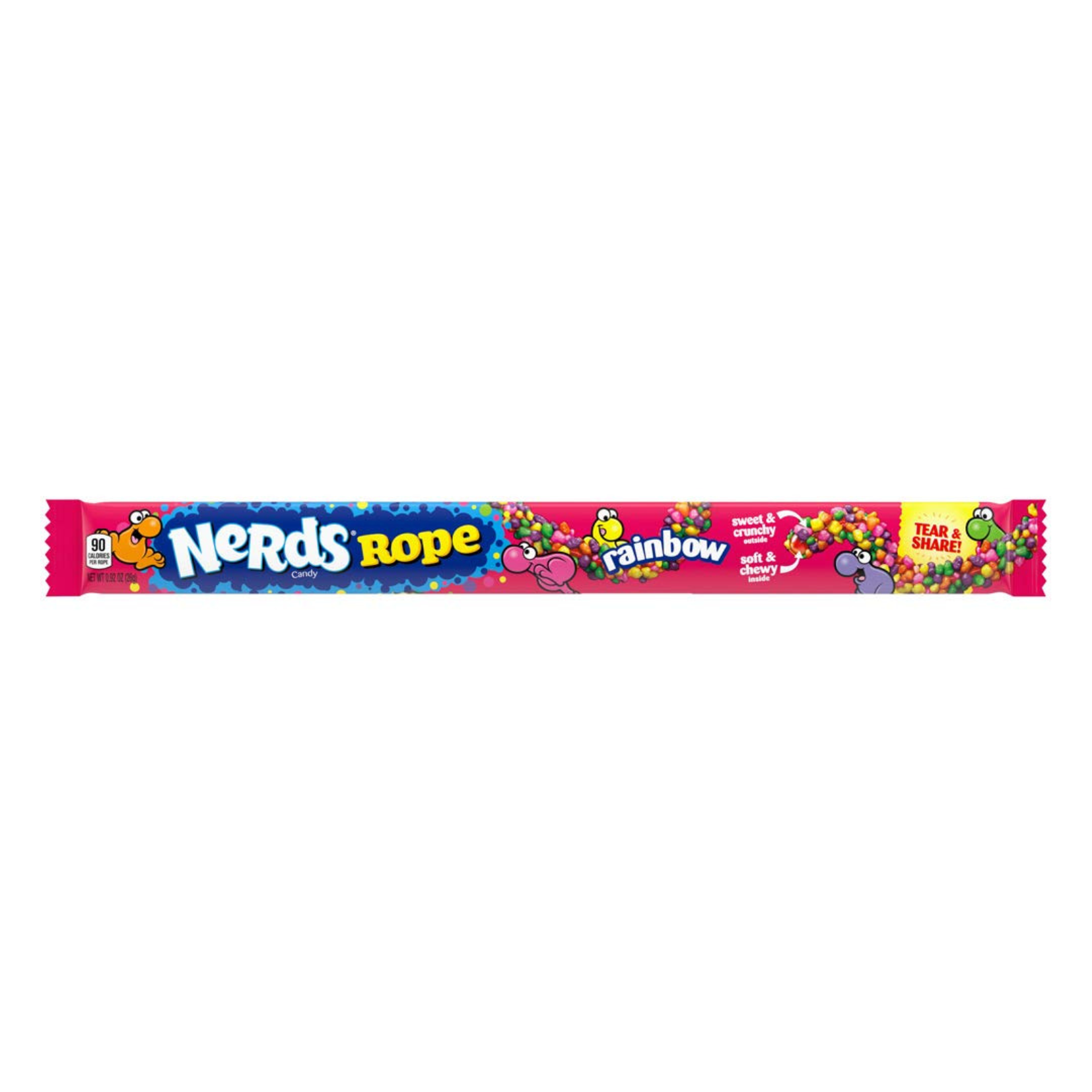 Nerds Rope Rainbow Sweet & Crunchy Soft & Chewy Candy 26g