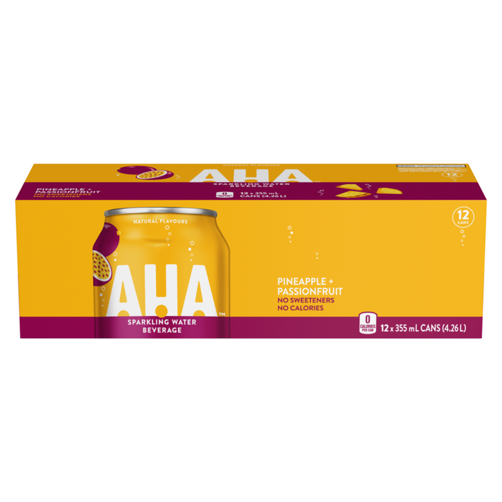 AHA Pineapple + Passionfruit Sparkling Water  355ml x 12