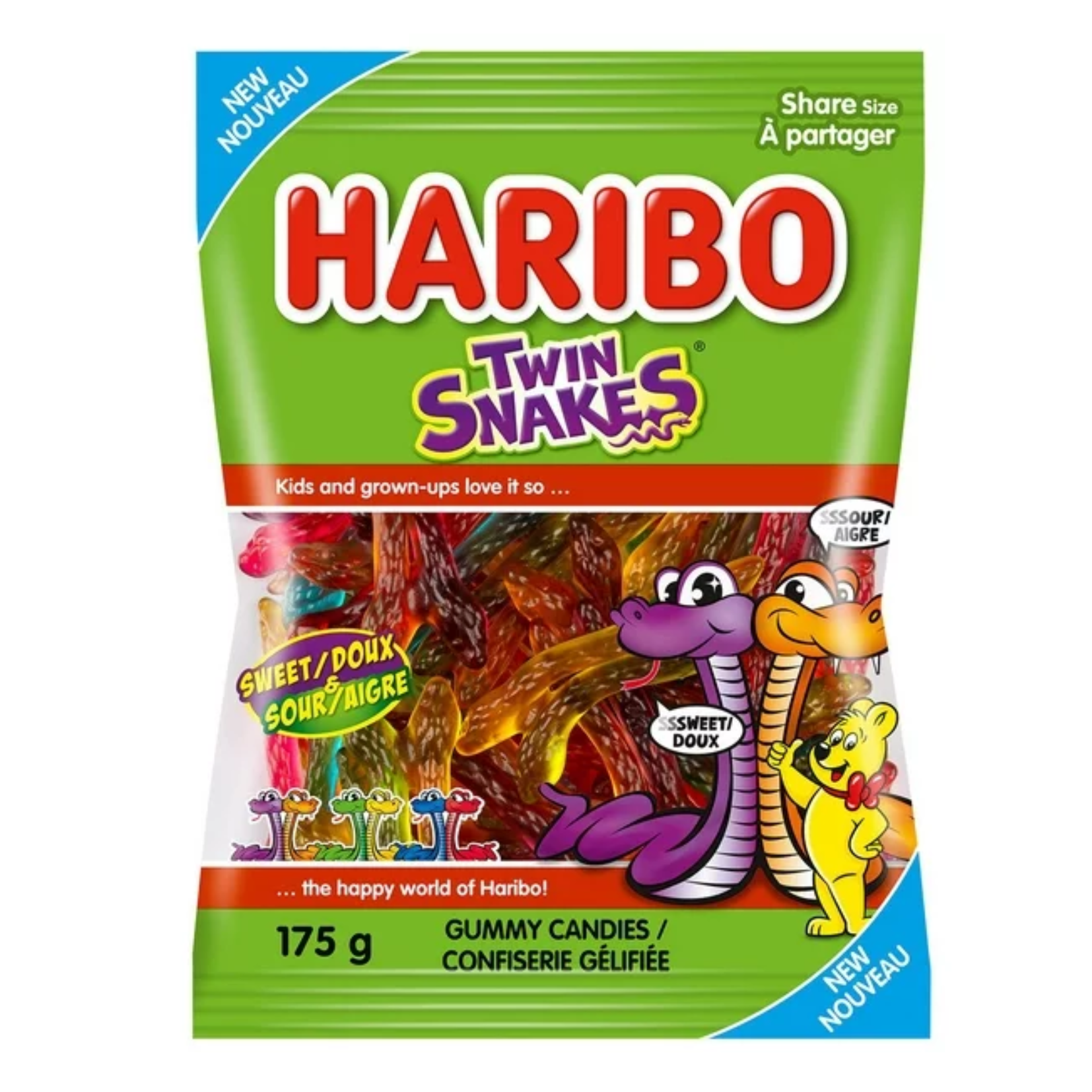Haribo Twin Snakes Gummy Candies 175g
