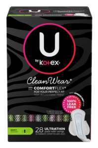 U By Kotex Ultra Thin Overnight Pads With Wings 28ct