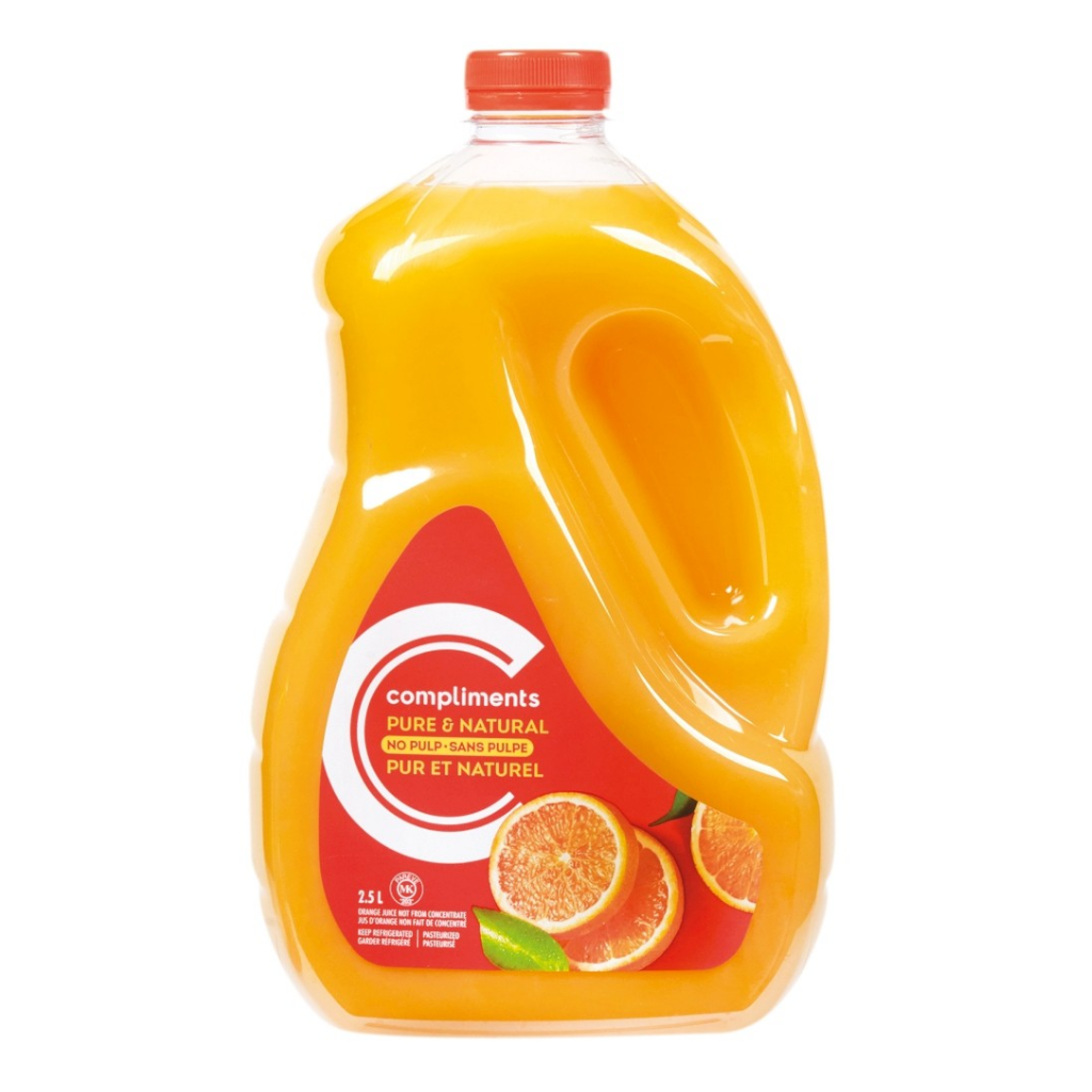 Compliments No Pulp NFC Orange Juice  2.5L