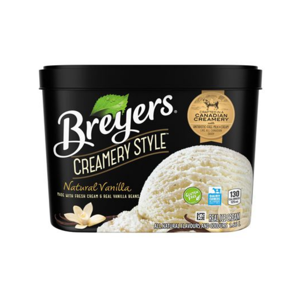 Breyers Creamery Style Natural Vanilla Ice Cream 1.66L