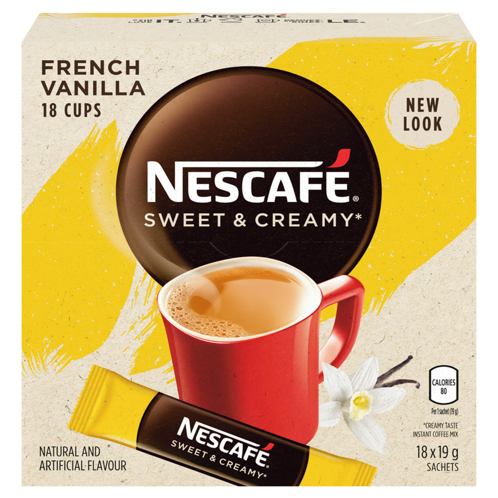 Nescafe Sweet & Creamy French Vanilla Instant Coffee Sachets 19g x 18