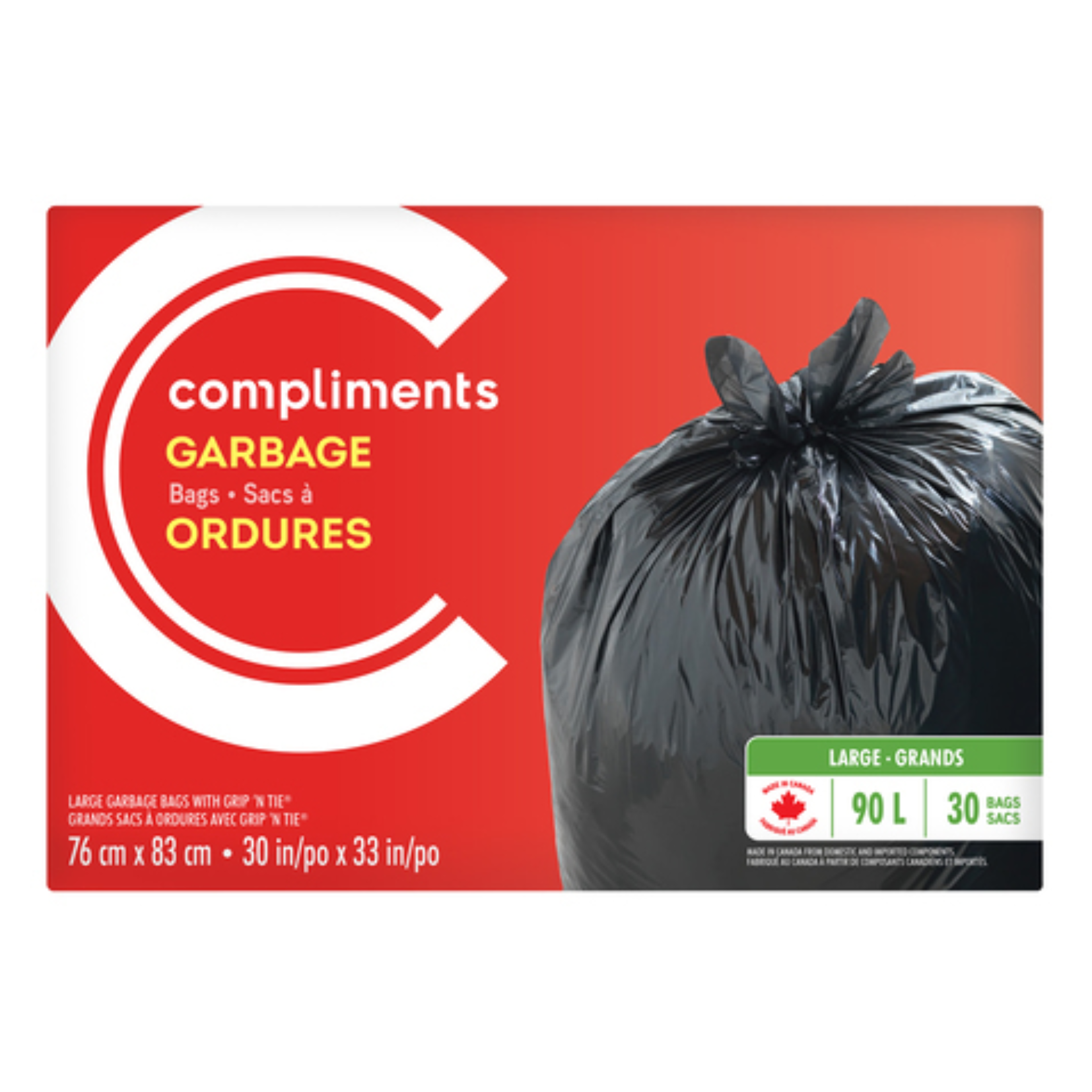 Compliments Grip 'N Tie Recycling Bags 90L x 30