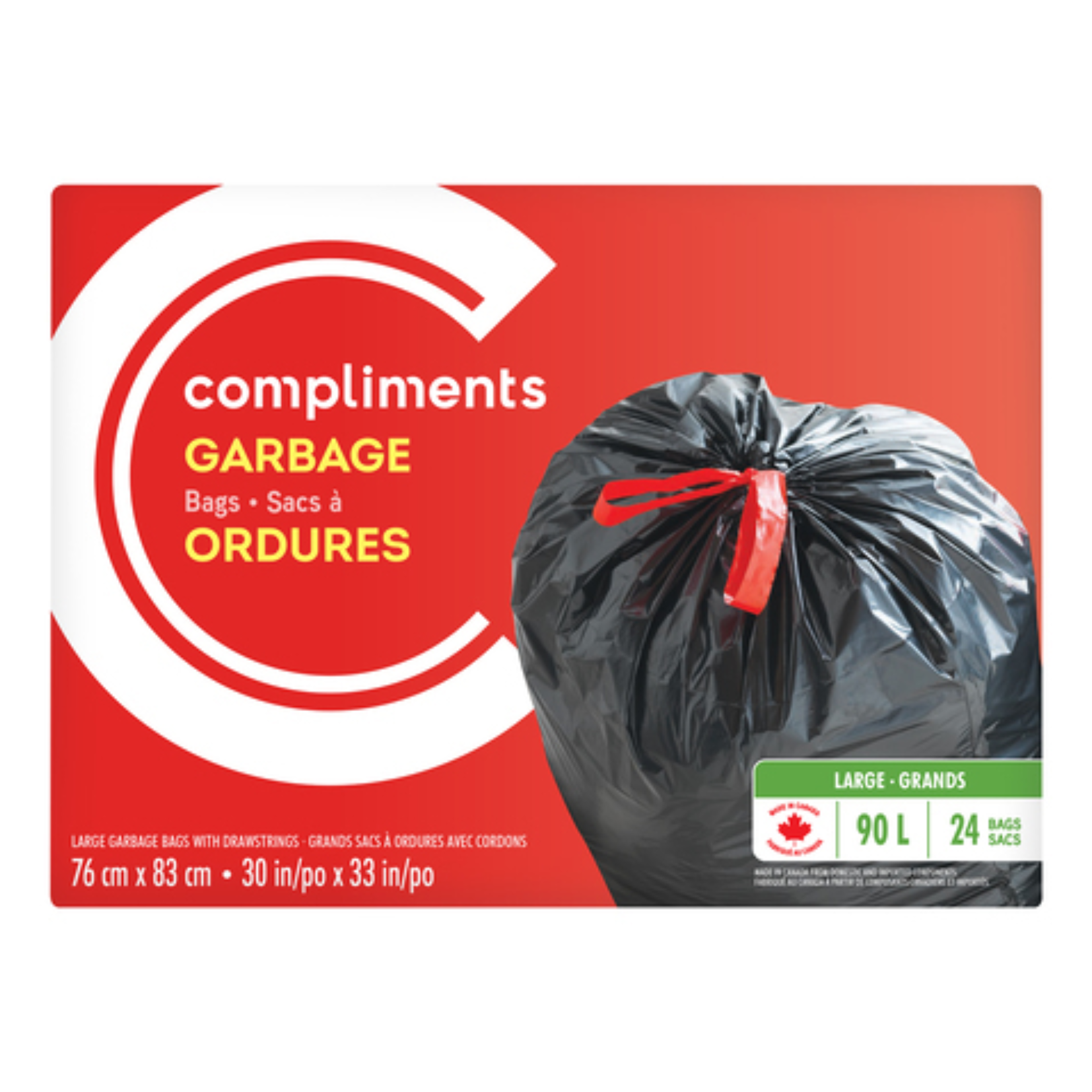 Compliments Garbage Bag With Drawstring 90L x 24