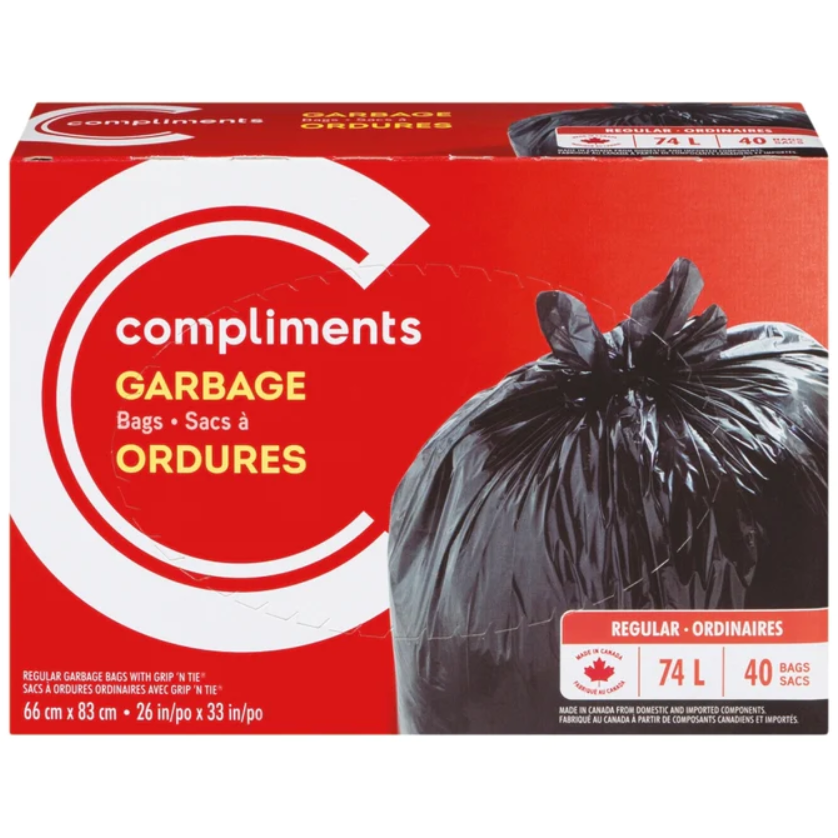 Compliments Garbage Bags 74L x 40