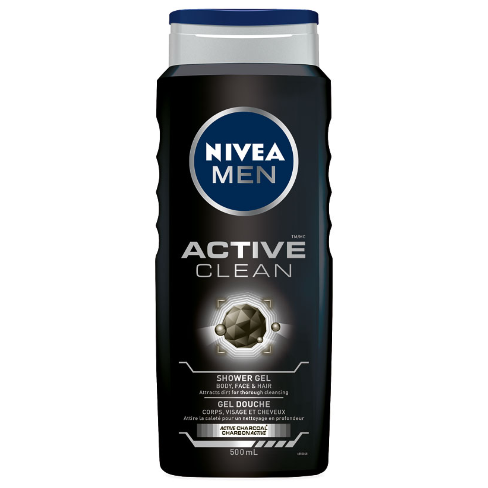 Nivea Men Active Clean Charcoal Shower Gel 500ml