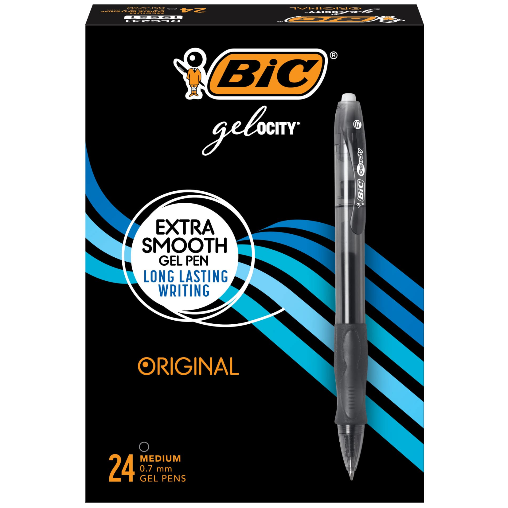 Gelocity Retractable 0.7mm Black Pen 24ct
