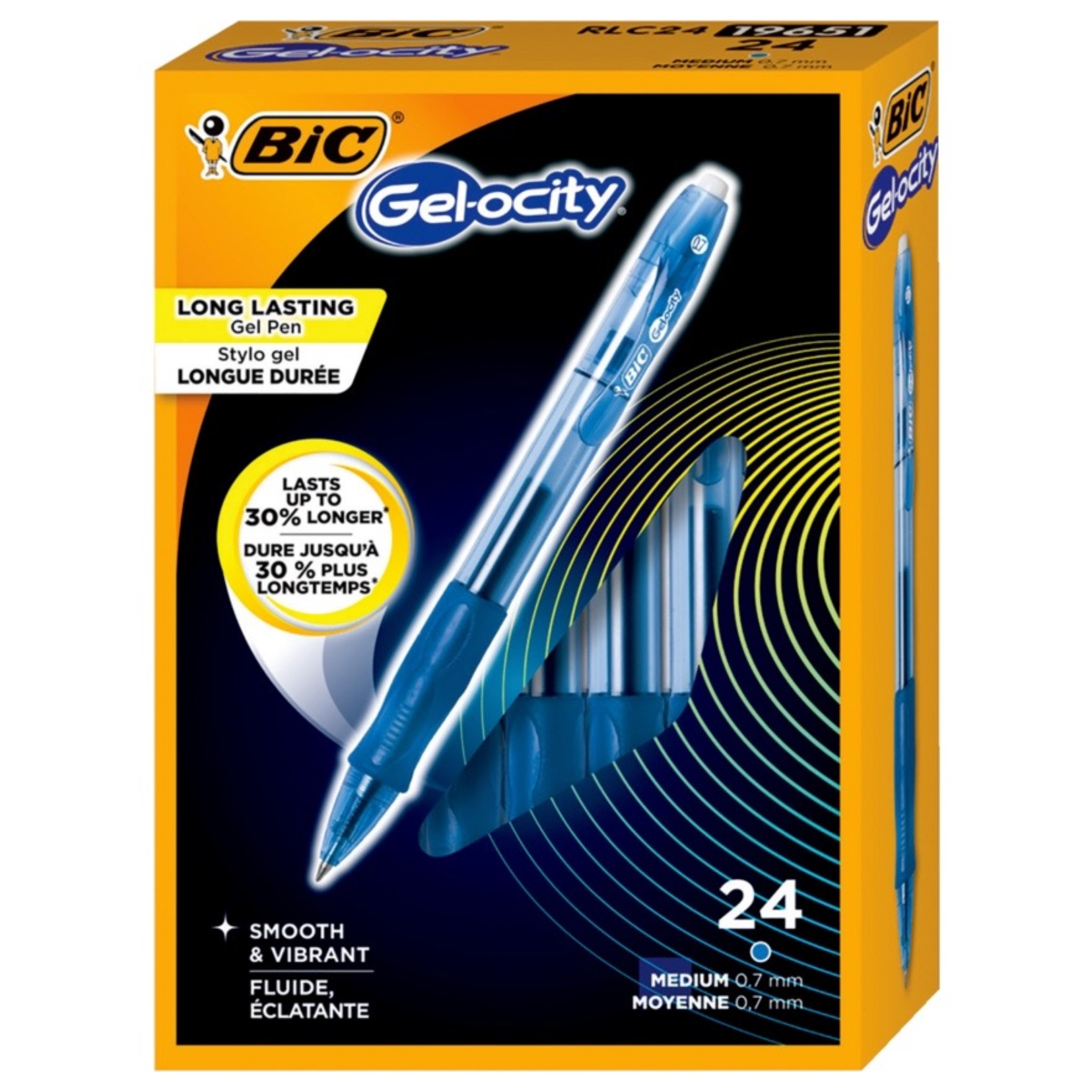 Gelocity Retractable 0.7mm Blue Pen 24ct