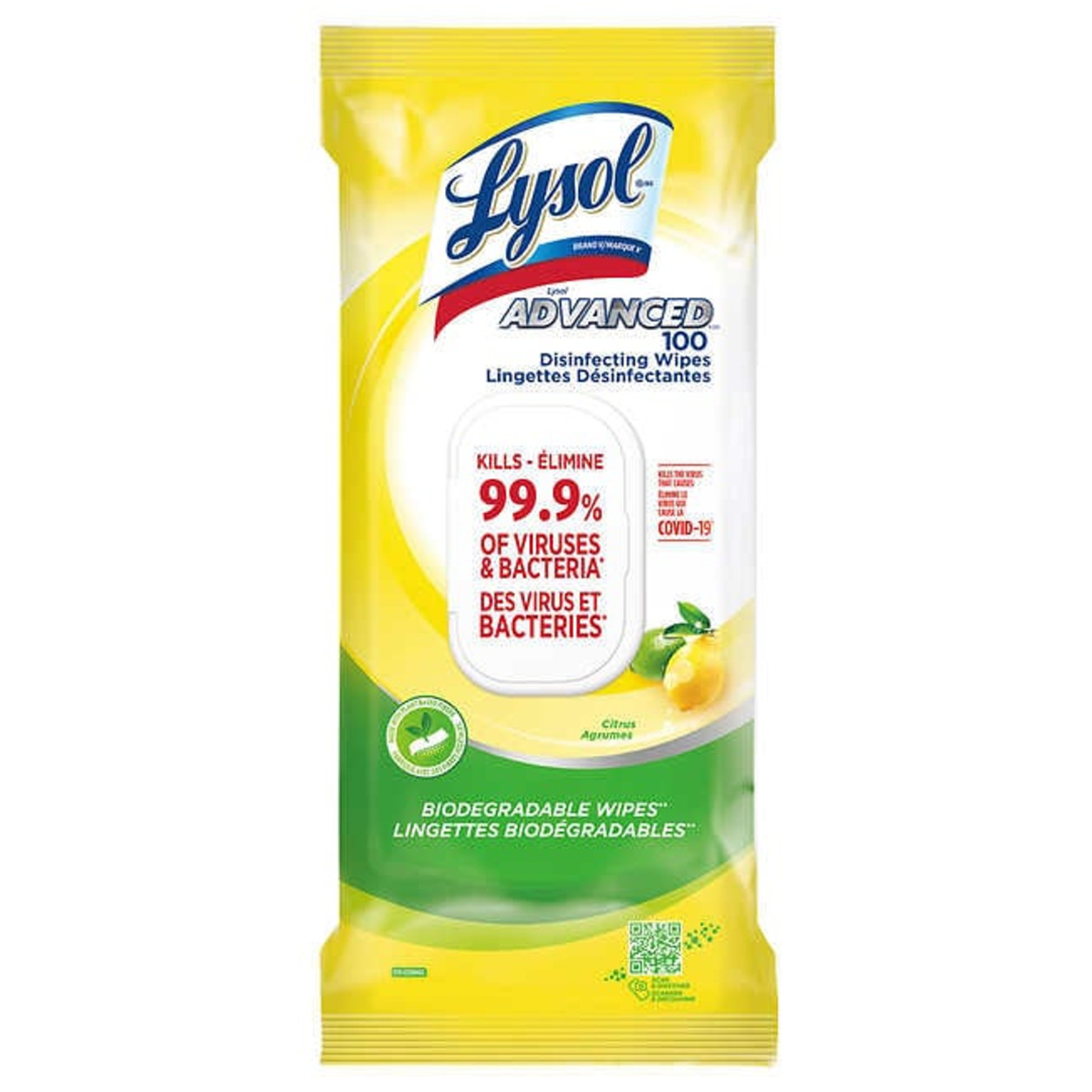Lysol Advanced Disinfecting Citrus Wipes Pouch 100ct