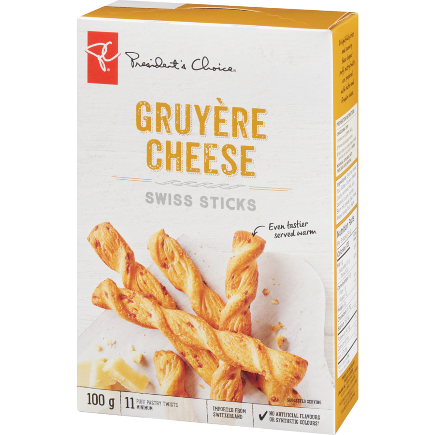 President's Choice Gruyere Swiss Cheese Sticks 100g