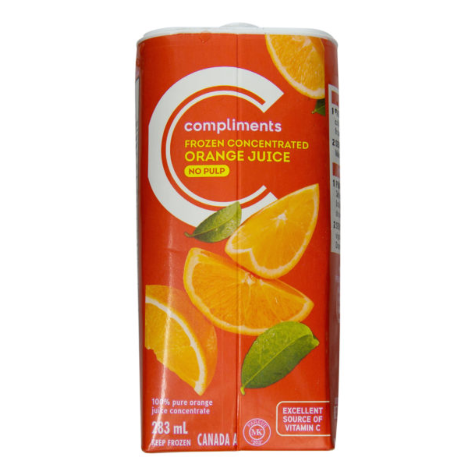 Compliments Frozen No Pulp Orange Juice 283 ml