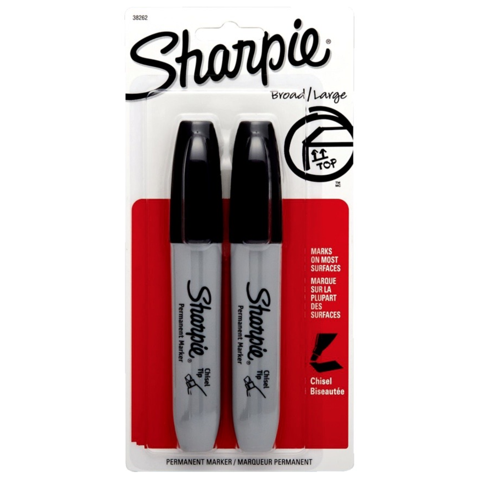 Sharpie Chisel Tip Black Marker 2ct