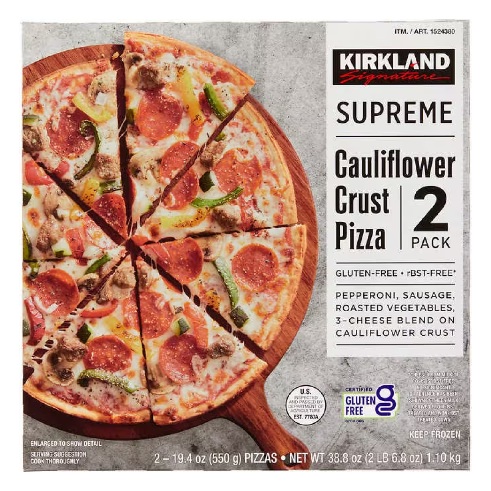 Kirkland Cauliflower Crust Pizza 550g x 2