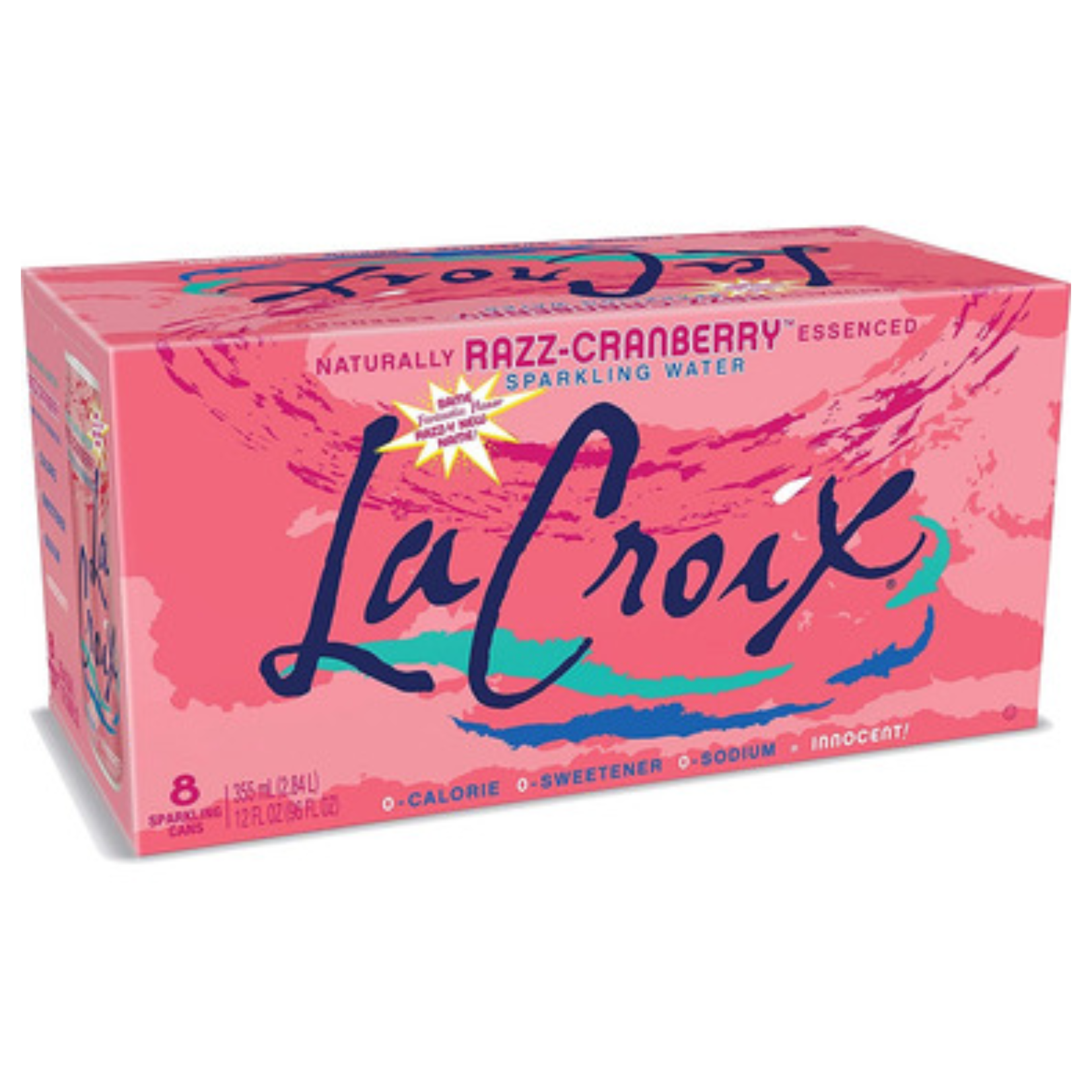 LaCroix Razz Cranberry Sparkling Water 355ml x 8