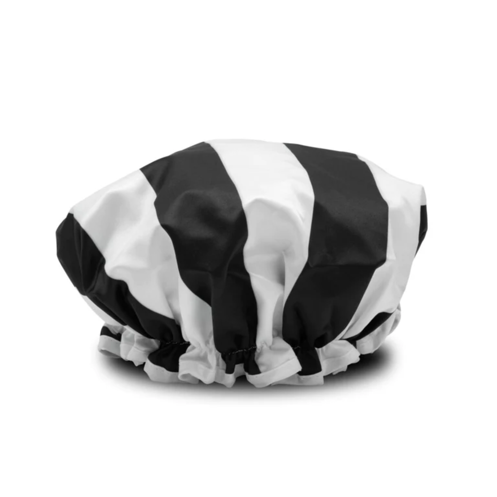 Manor Road Black & White Stripe Luxury Shower Cap