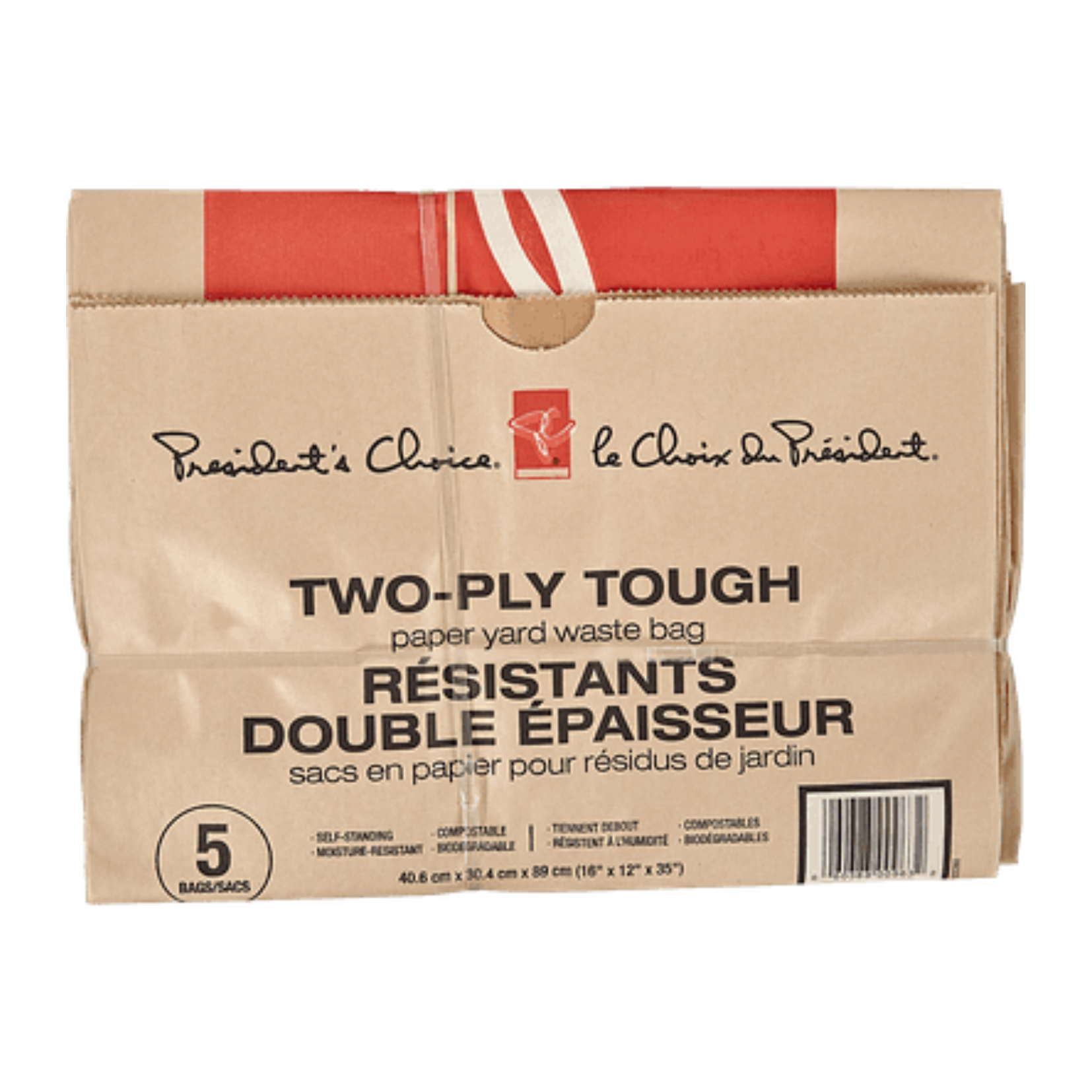 President's Choice 2-Ply Tough Paper Yard Waste Bags 5ct
