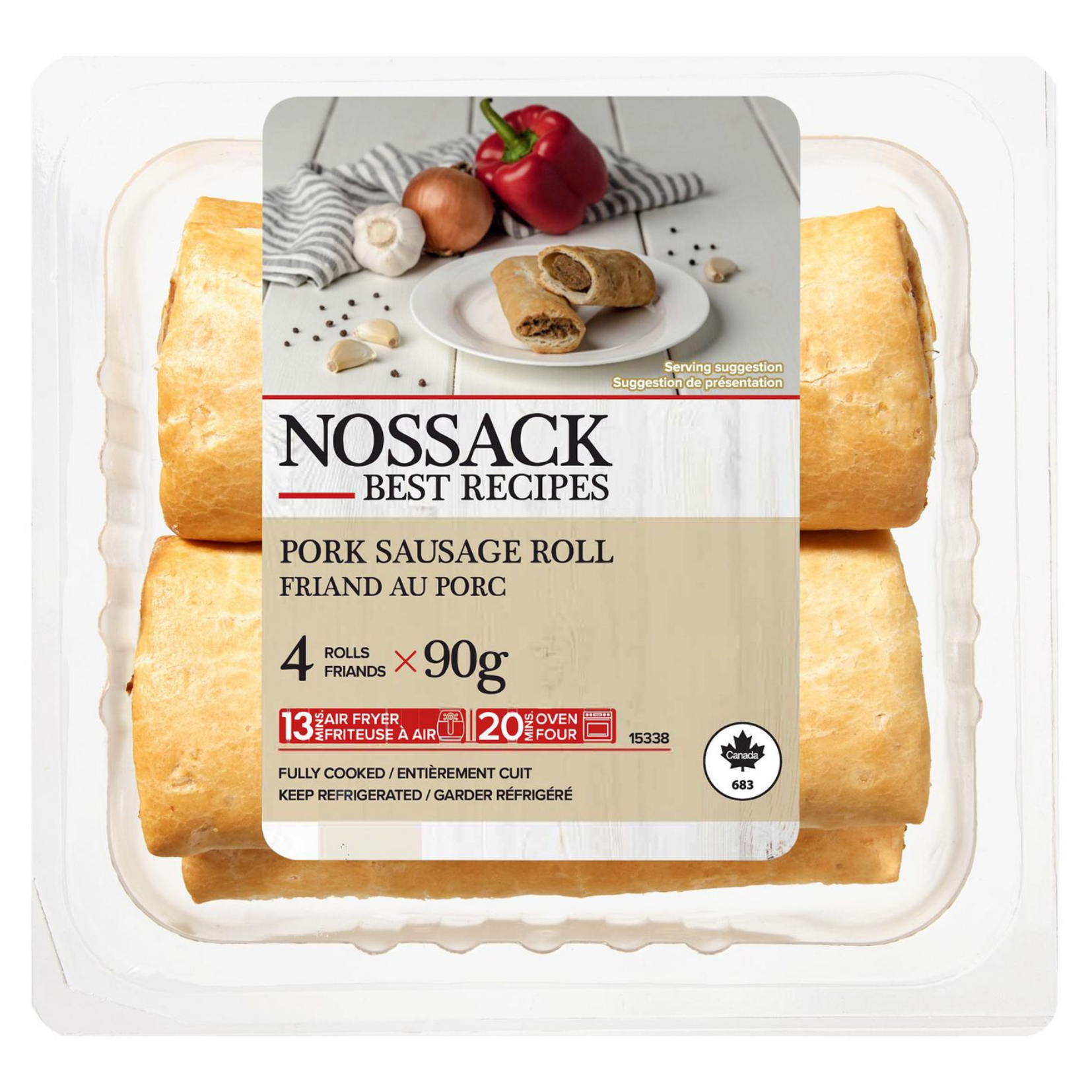 Nossack Pork 4 Pack Sausage Rolls 360g