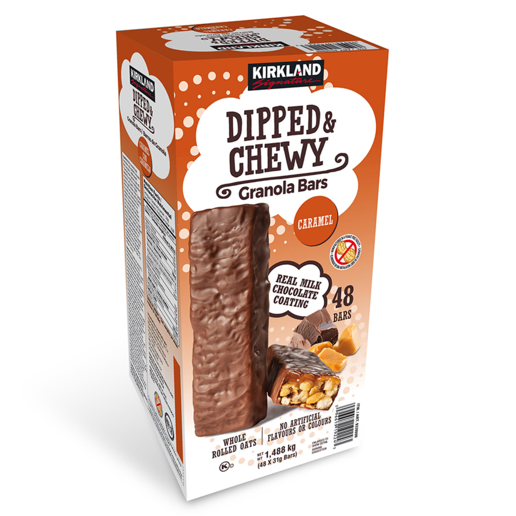 Kirkland Dipped And Chewy Caramel Granola Bars 31g x 48