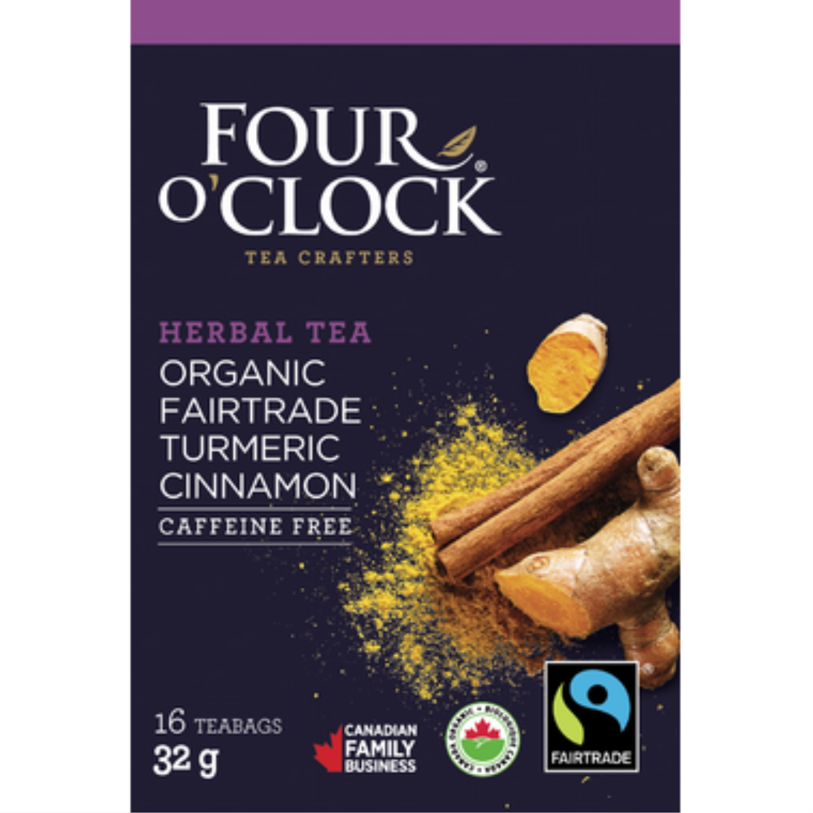 Four O'Clock Organic Fair Trade Turmeric Cinnamon Tea