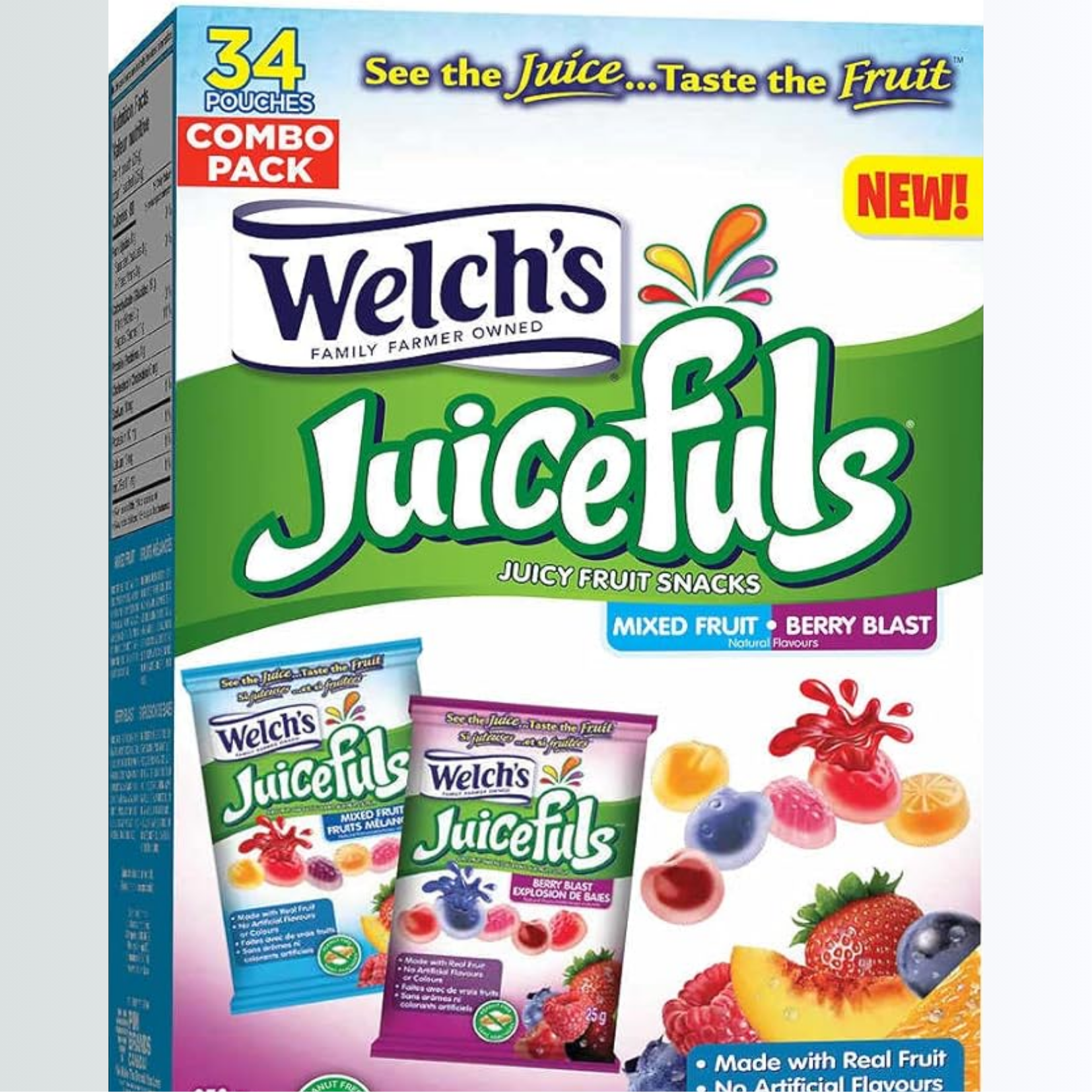 Welch's Juicefuls Combo Juicy Fruit Snacks  25g x 34