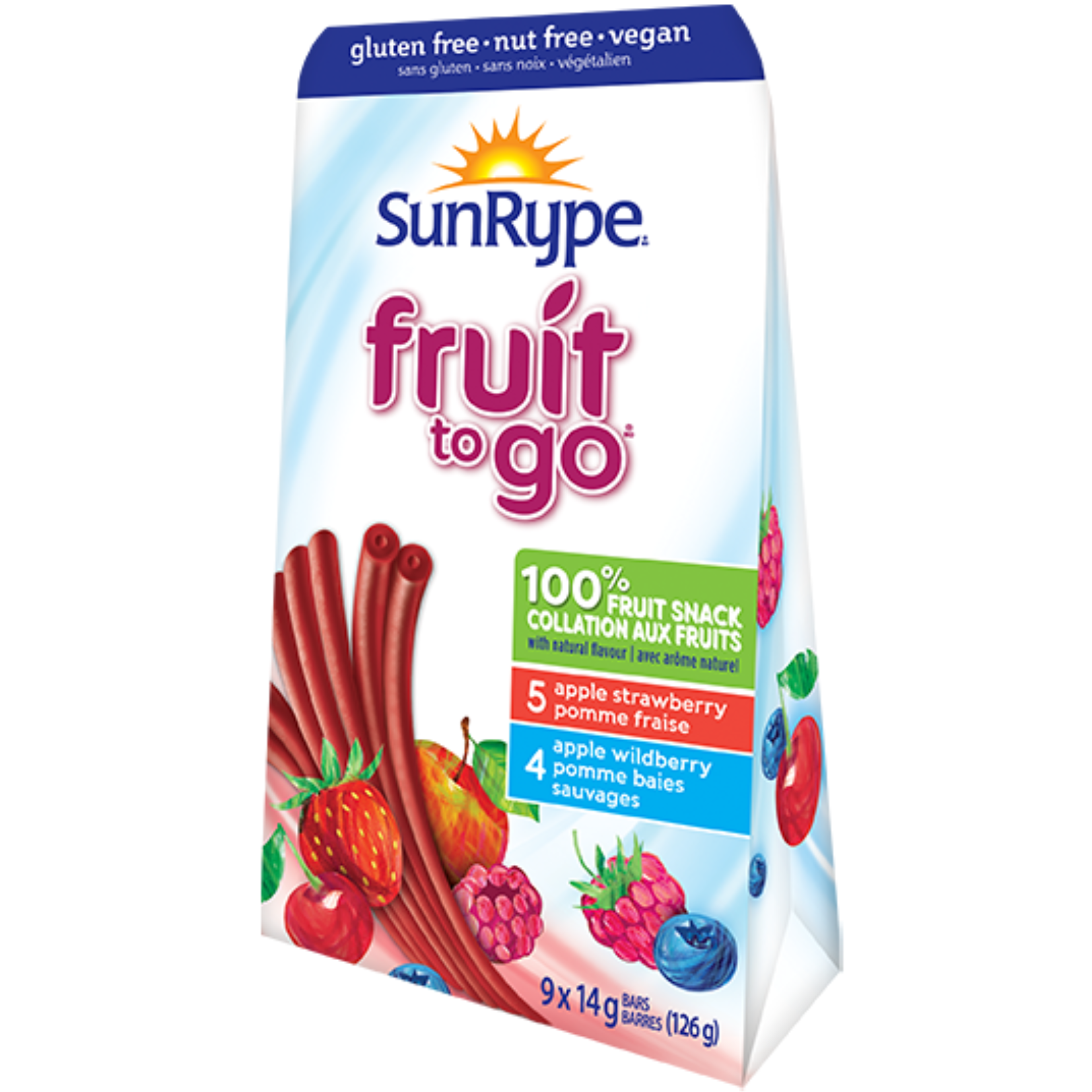 SunRype Variety Pack Fruit to Go Fruit Bars 14g x 9