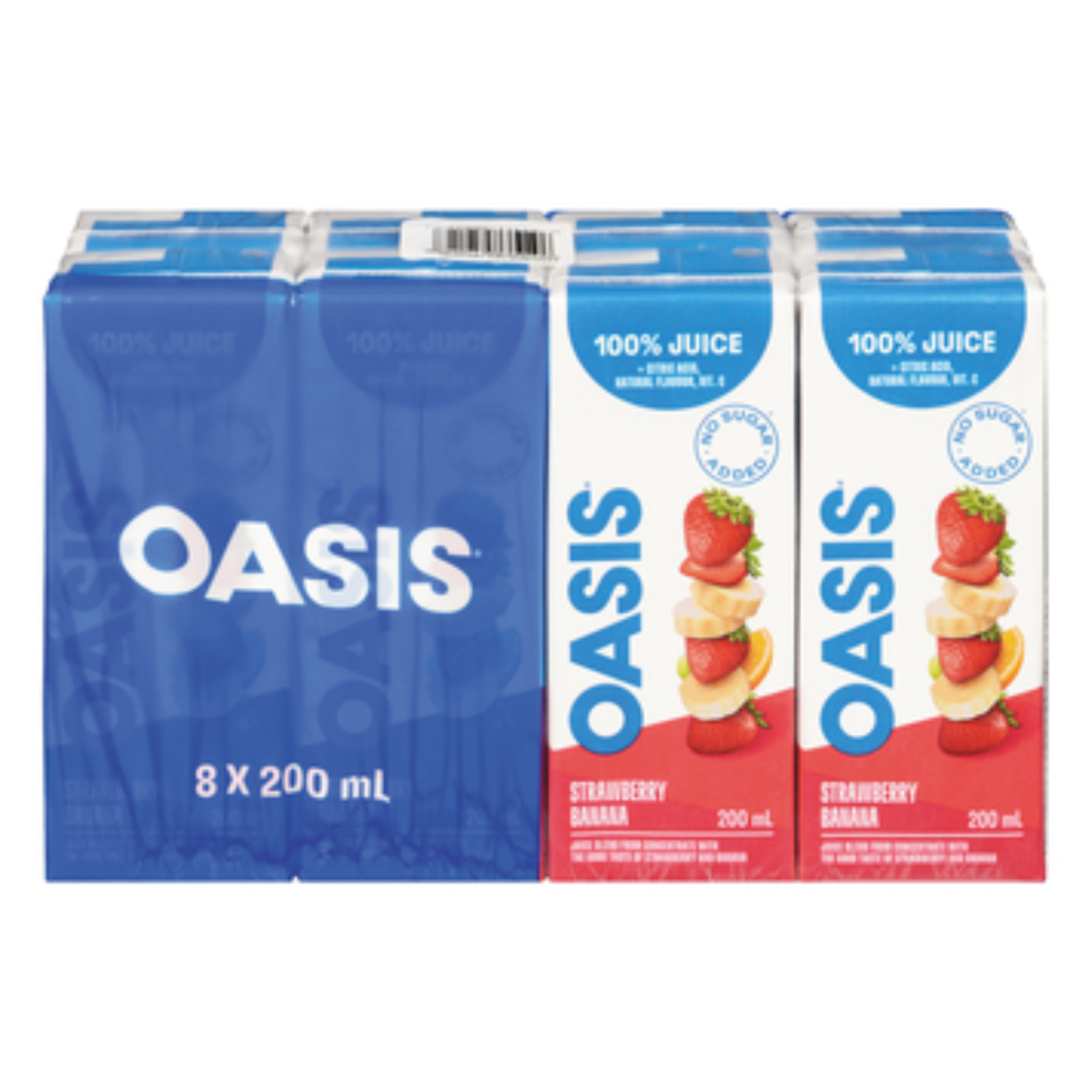 Oasis Strawberry Banana With Vitamins Juice 8 x 200 ml