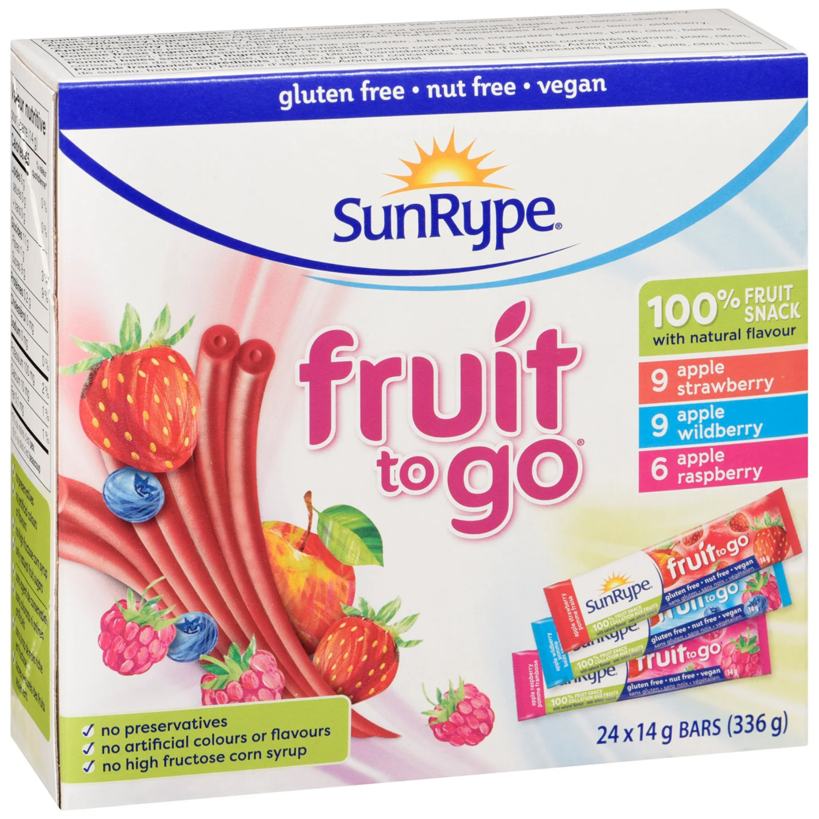 SunRype Variety Pack Fruit to Go Fruit Bars 14g x 24
