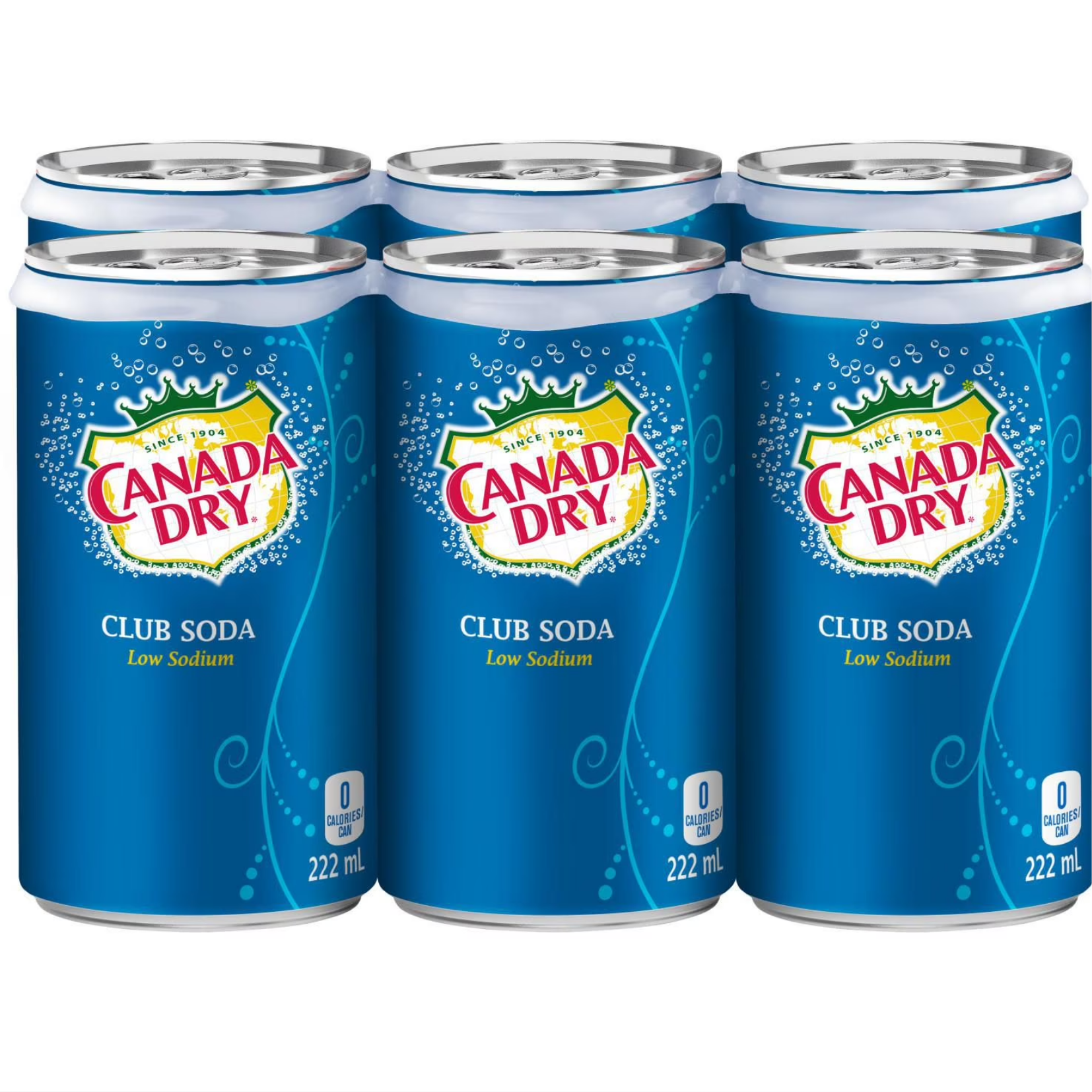 Canada Dry Club Soda Cans 222ml x 6