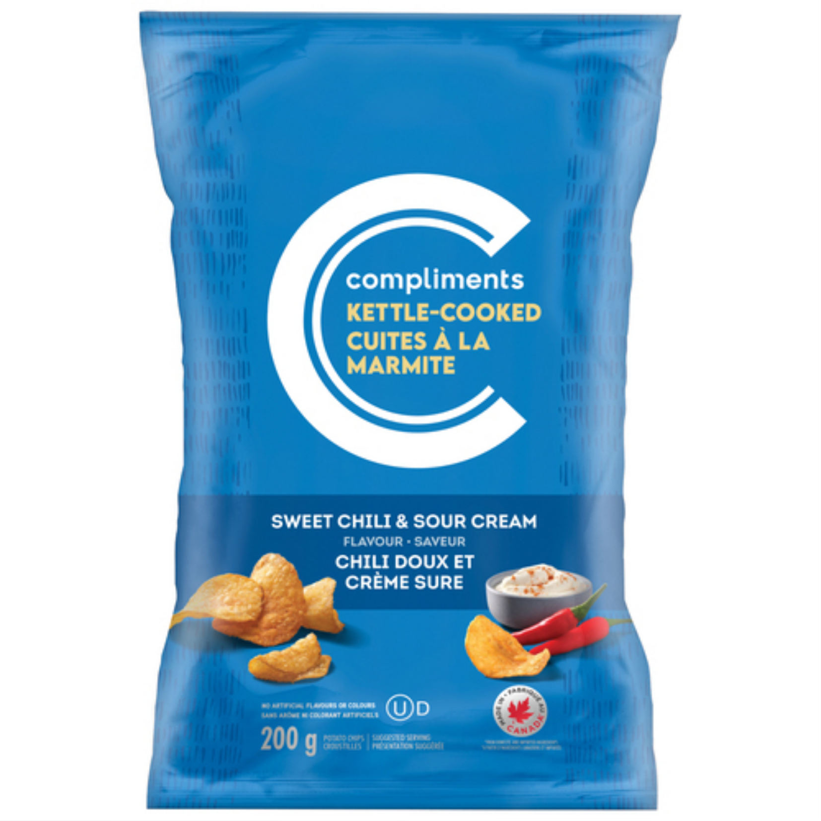 Compliments Sweet Chili & Sour Cream  Kettle Cooked Chips 200g