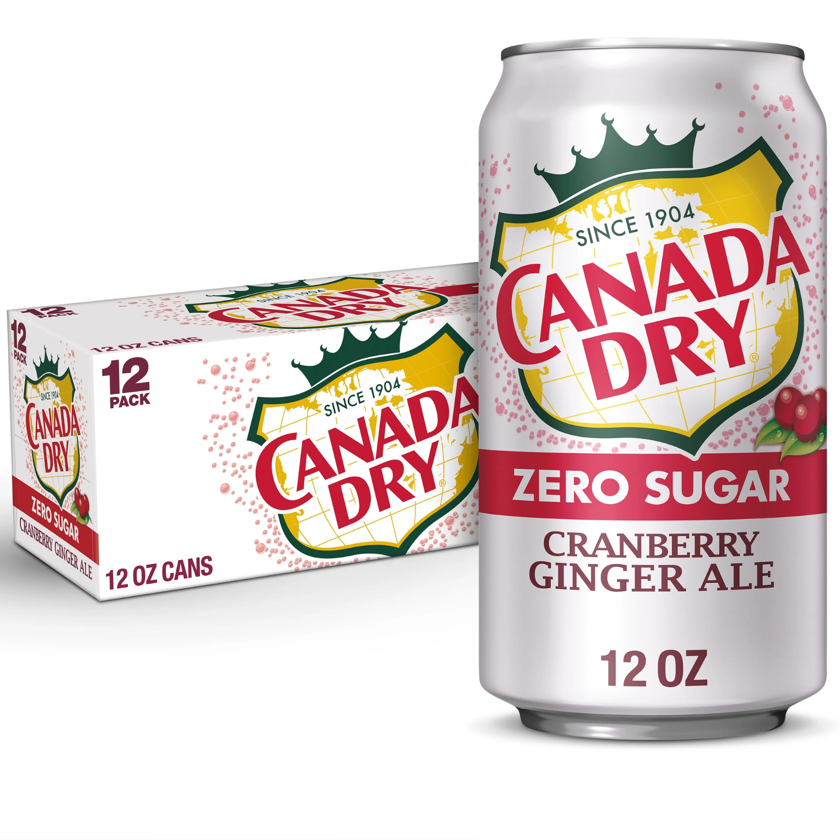 Canada Dry Cranberry Ginger Ale  Zero Sugar 355ml x 12